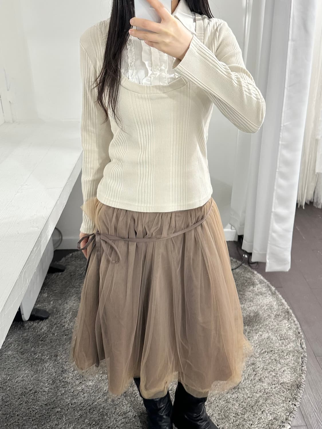 shirt layered top 상품이미지3