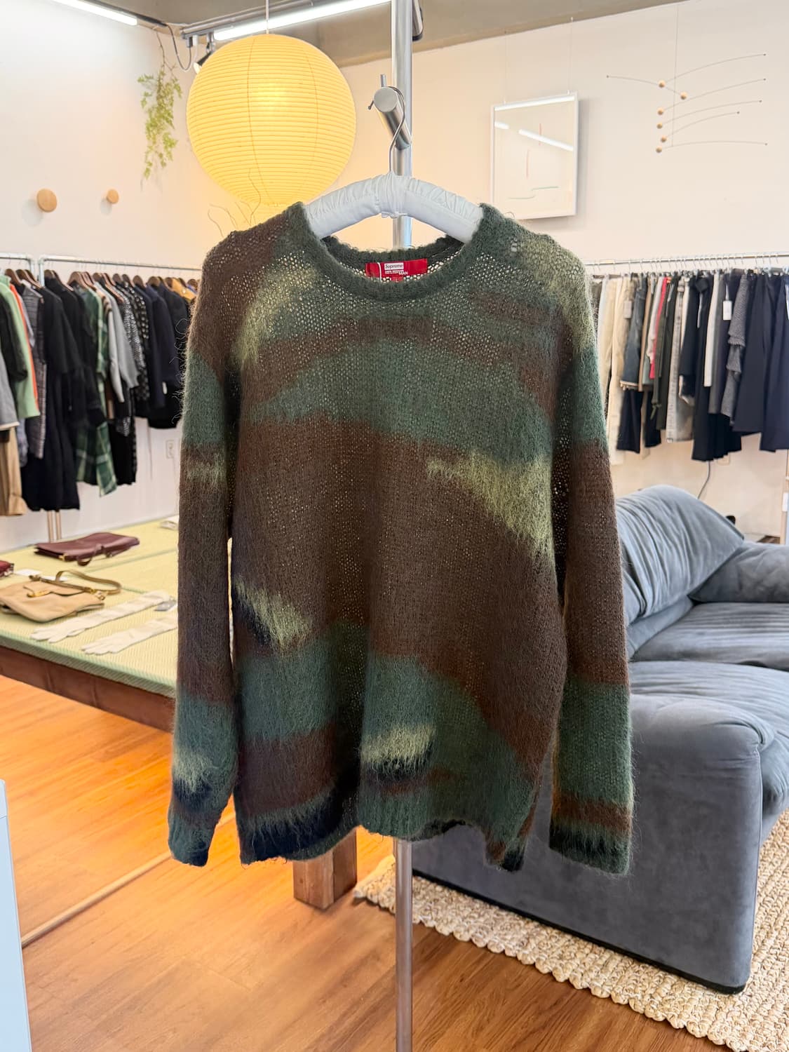 준야와타나베 슈프림 카모 모헤어 니트 상품이미지1