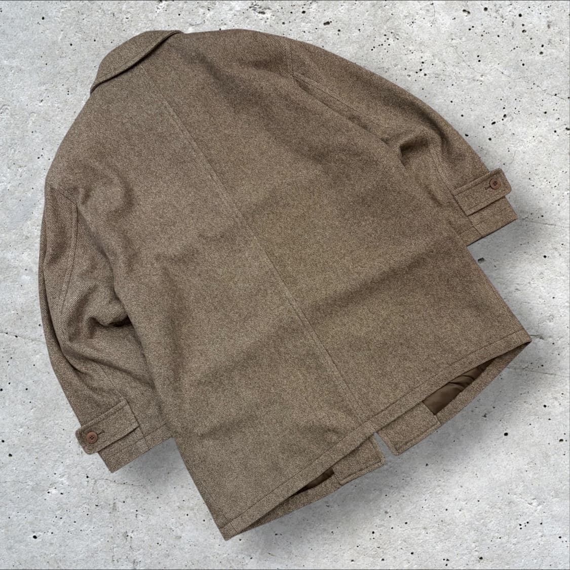 [100] 입생로랑 뿌르 옴므 브라운 베이지 헤링본 울 코트 B656 상품이미지2