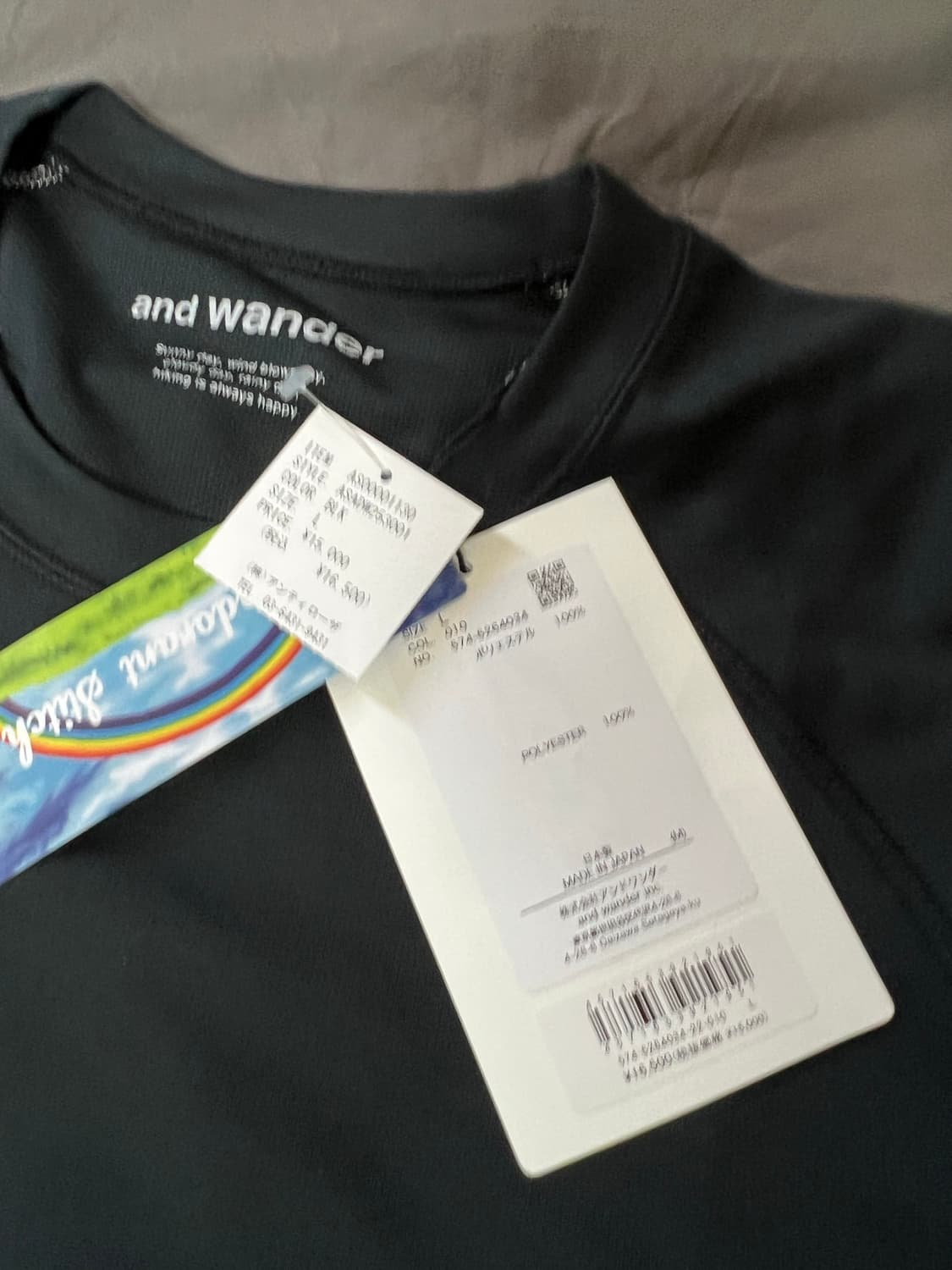 (L) 앤드원더 블랙 롱슬리브 드라이 져지 새상품 and wander 상품이미지6