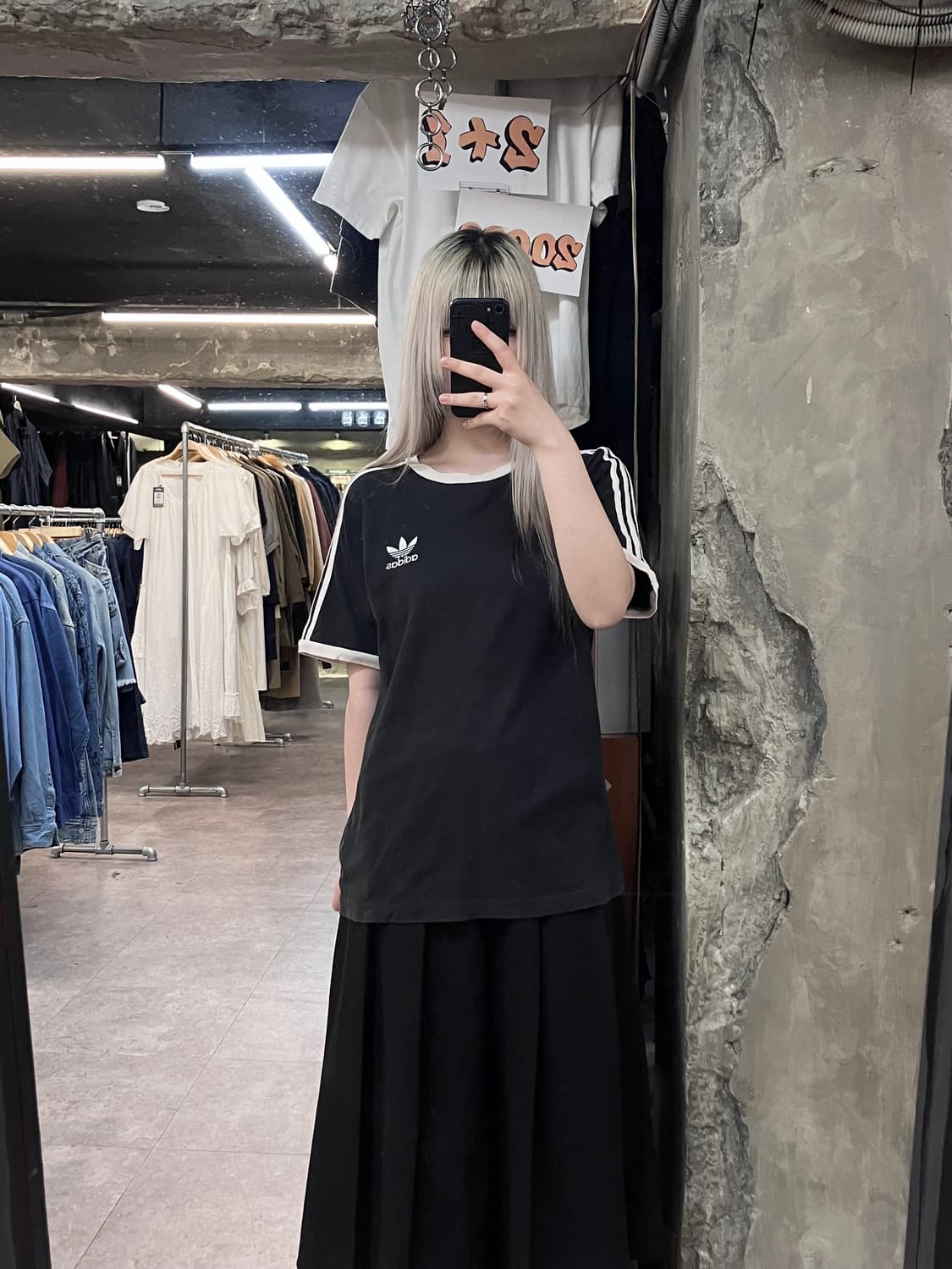 아디다스 자수 로고 반팔 티셔츠 블랙 L #csz3887 상품이미지2