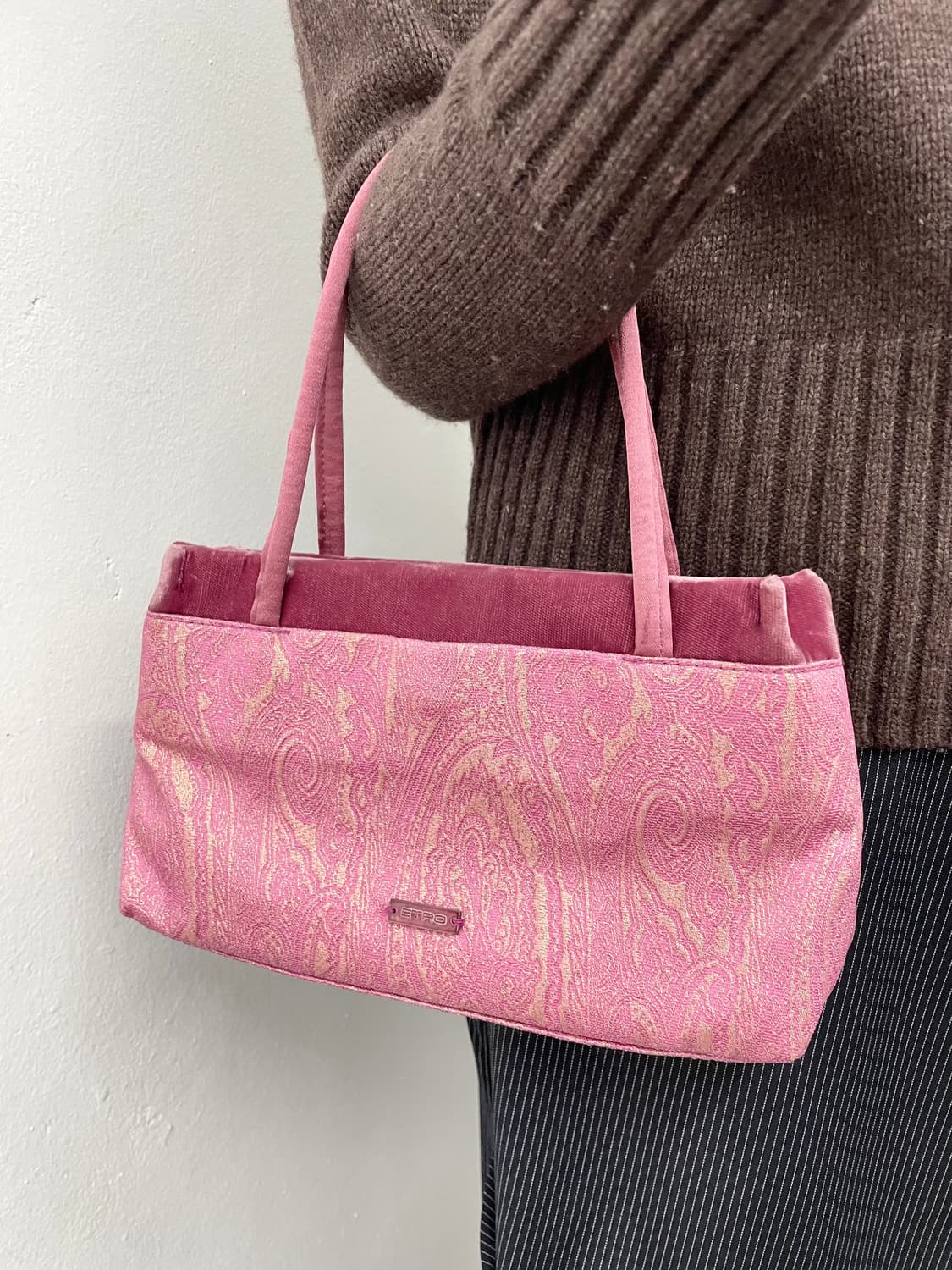 에트로 핑크 자카드 페이즐리 토트백 상품이미지3