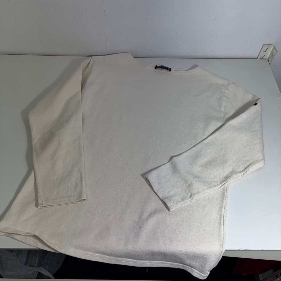 우먼M 세인트제임스 라이트아이보리 기본로고 코튼 슬리브긴팔티 상품이미지2