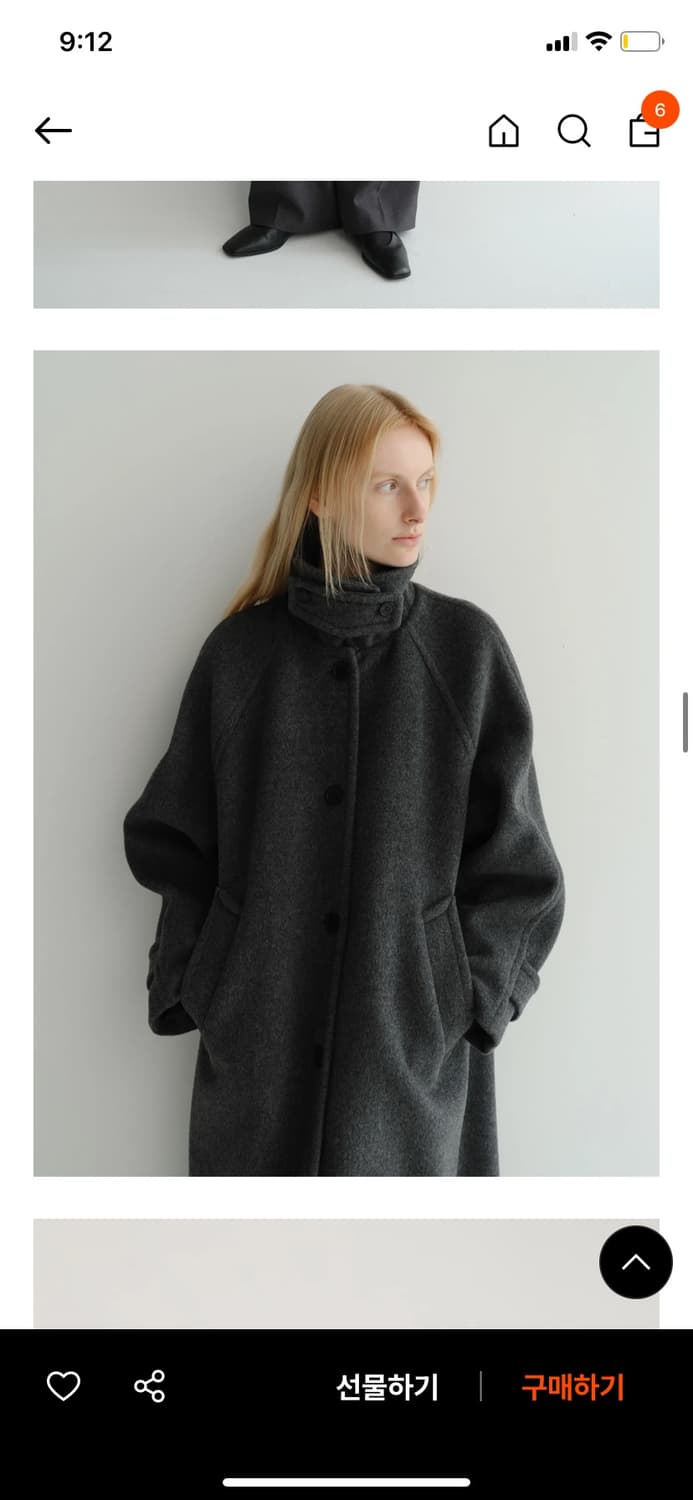 EAAH 울 발마칸 코트 차콜 M 상품이미지3