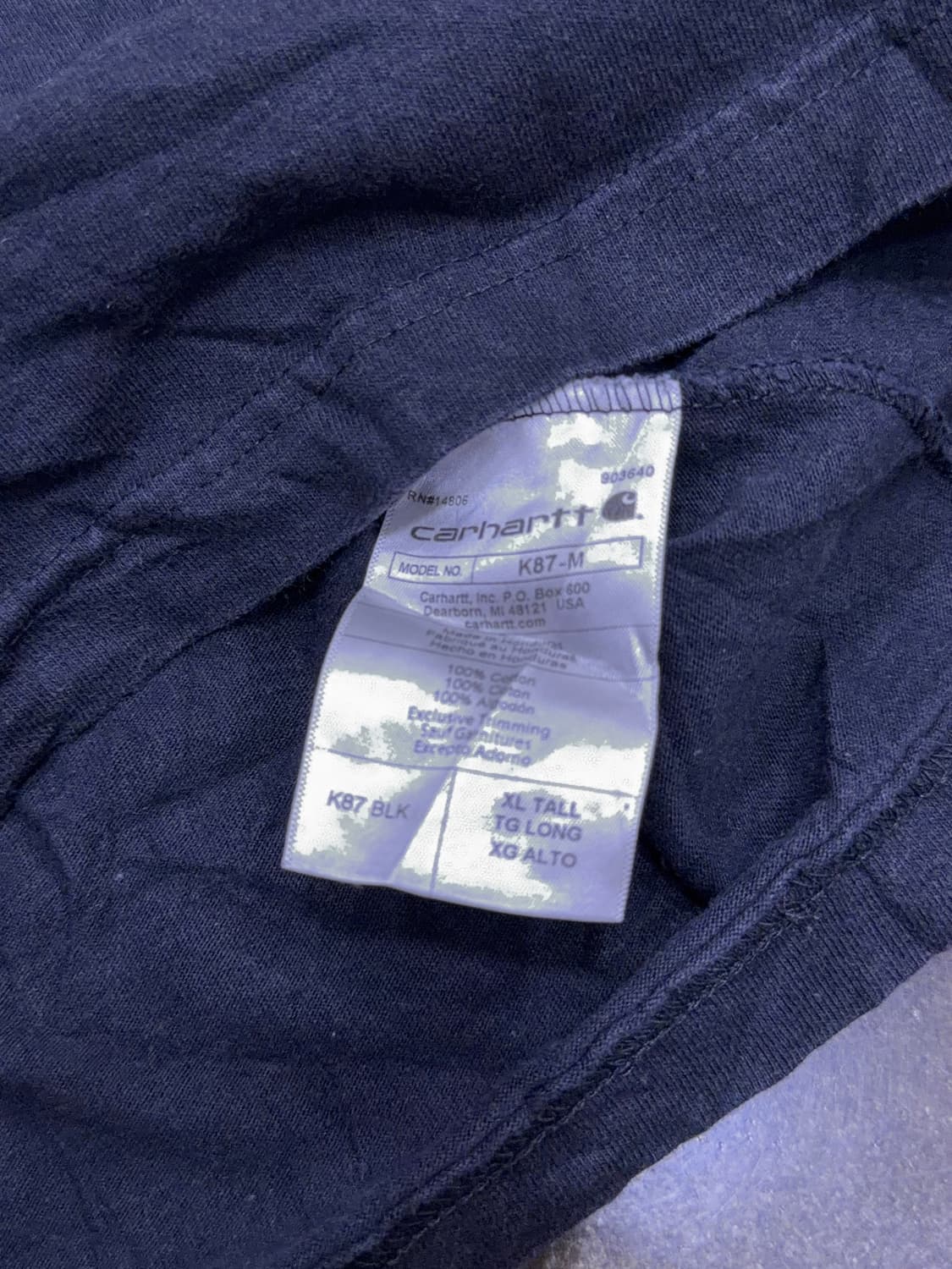 칼하트 루즈핏 원포켓 반팔티 블랙 XL 톨 상품이미지6