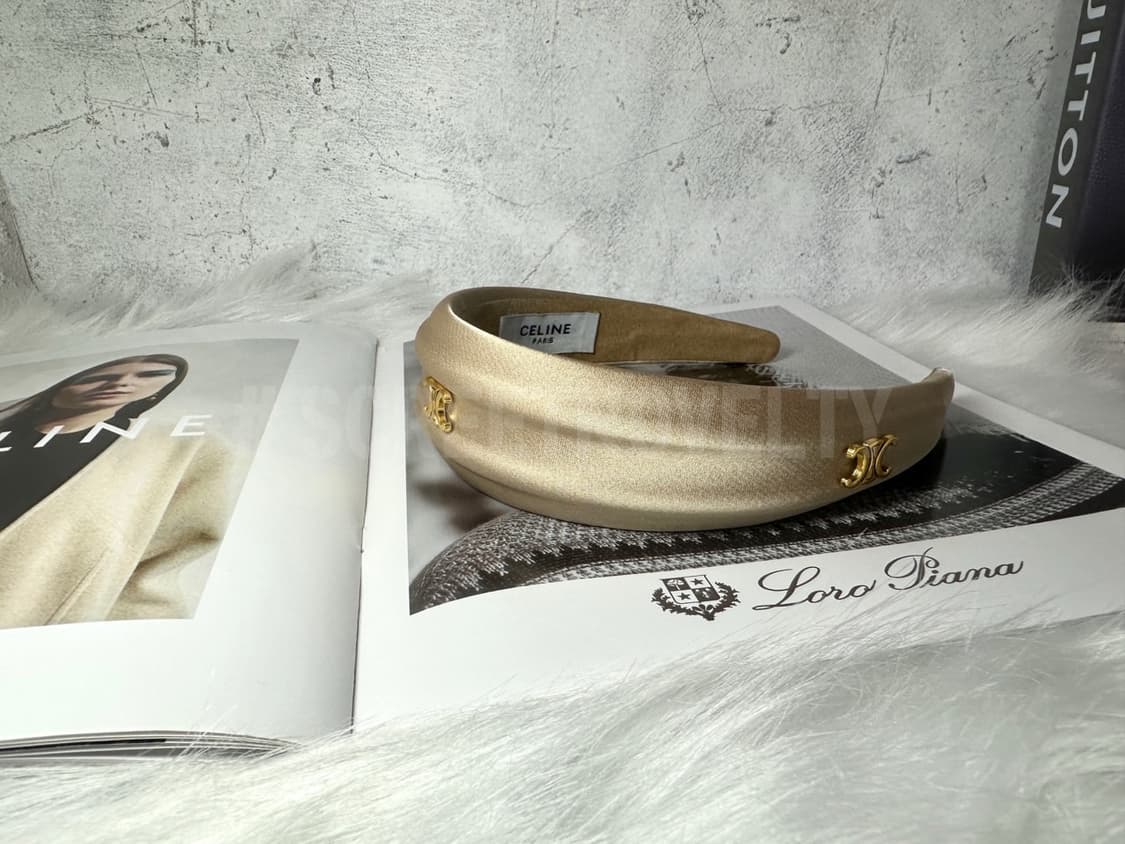 셀린느 실크 헤어밴드 베이지 상품이미지4