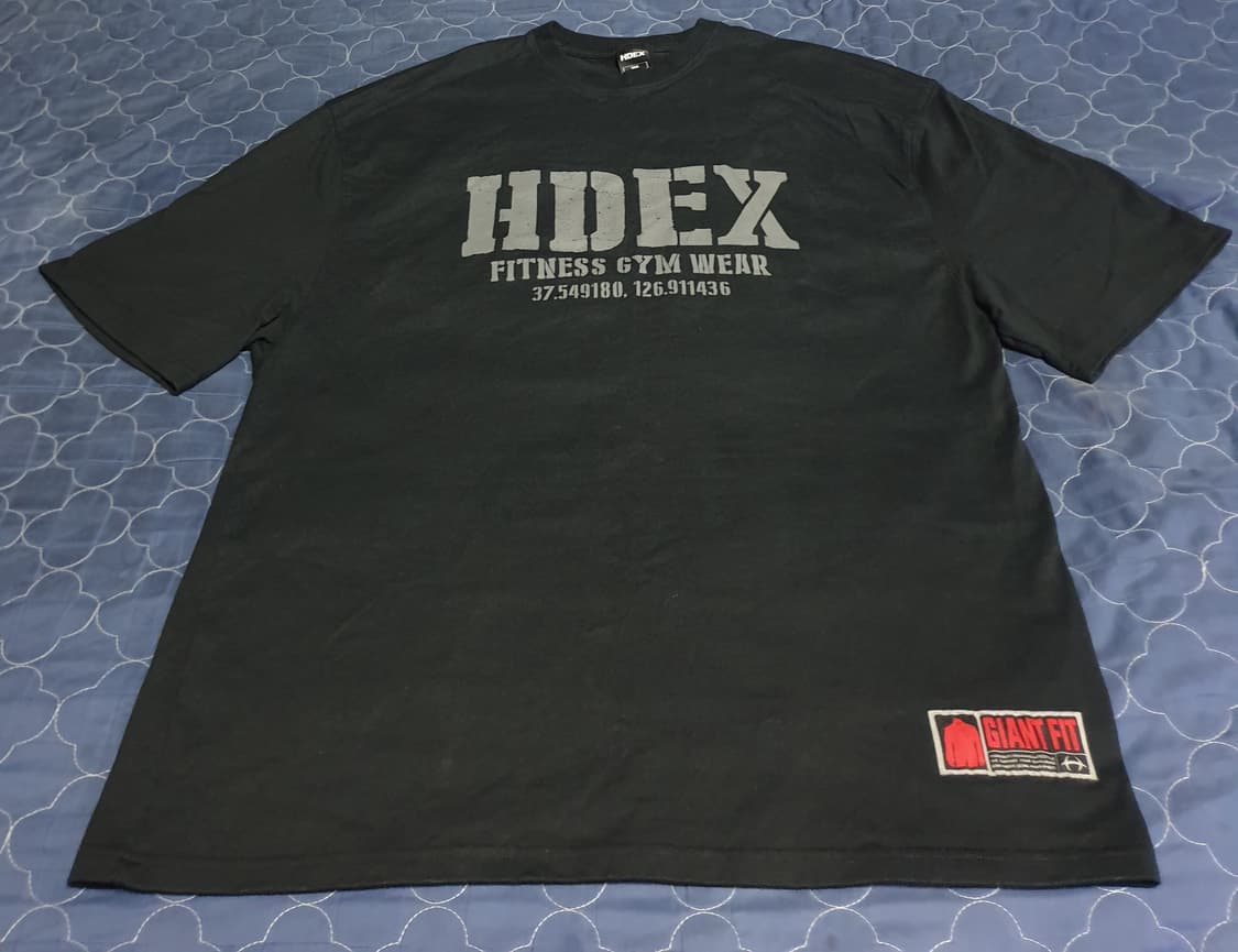 (24ss) HDEX 피트니스짐웨어 자이언트핏 코튼 반팔티 블랙(3XL) 상품이미지1