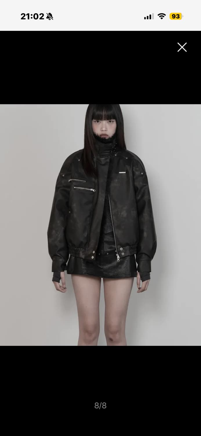 에트오소메 피그먼트 무스탕 퍼 점퍼 블랙 상품이미지1