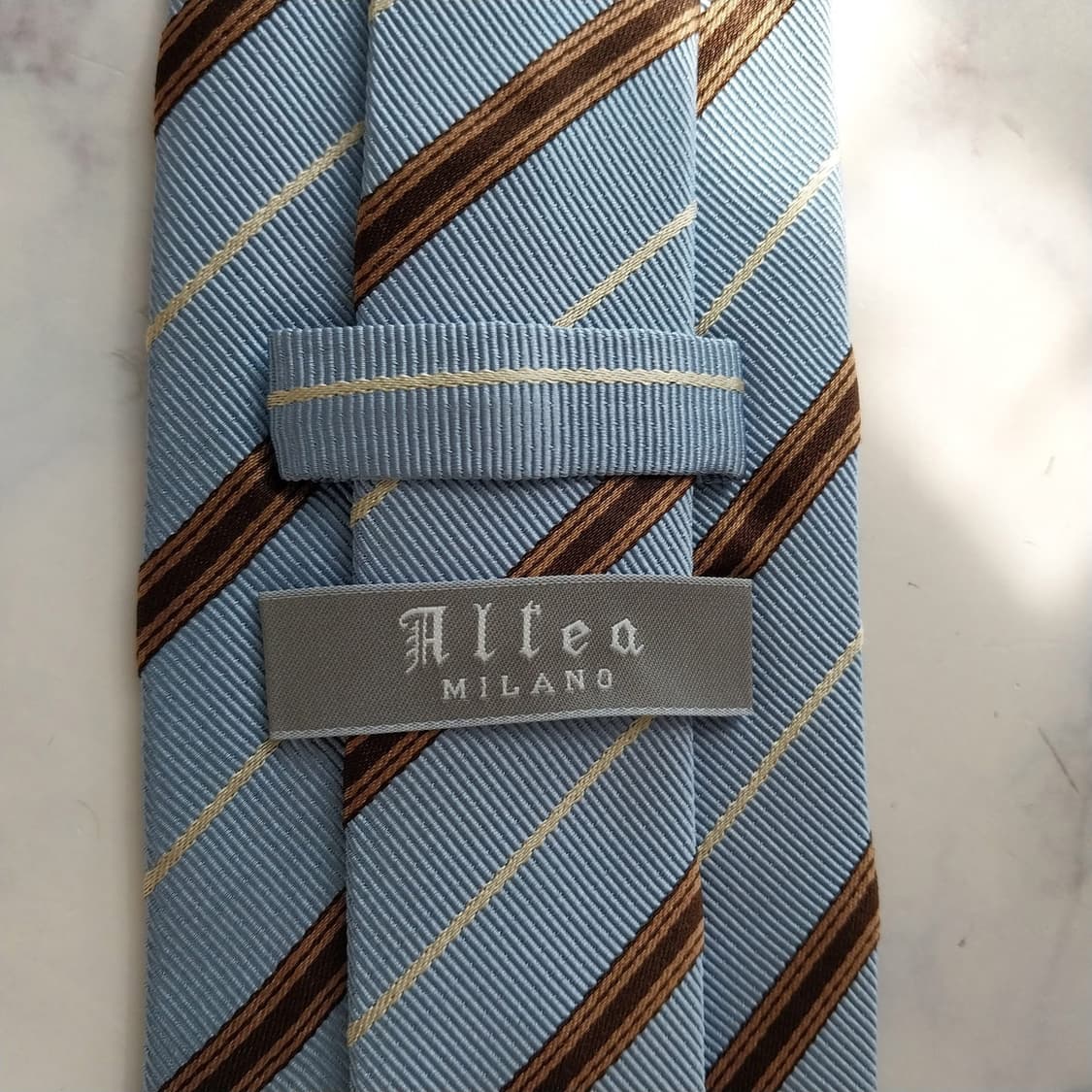 알테아 실크 블루 스트라이프 넥타이 8.5cm A+~A등급 K2303 상품이미지6