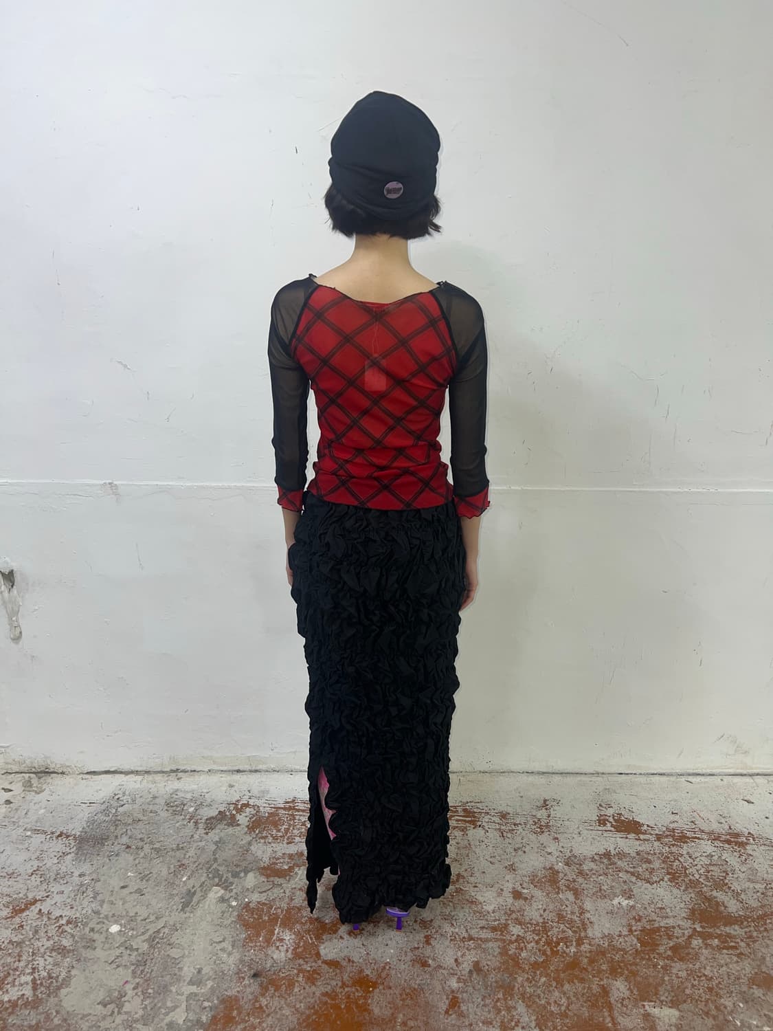 Vintage 체크 레이어드 지퍼 탑 상품이미지8