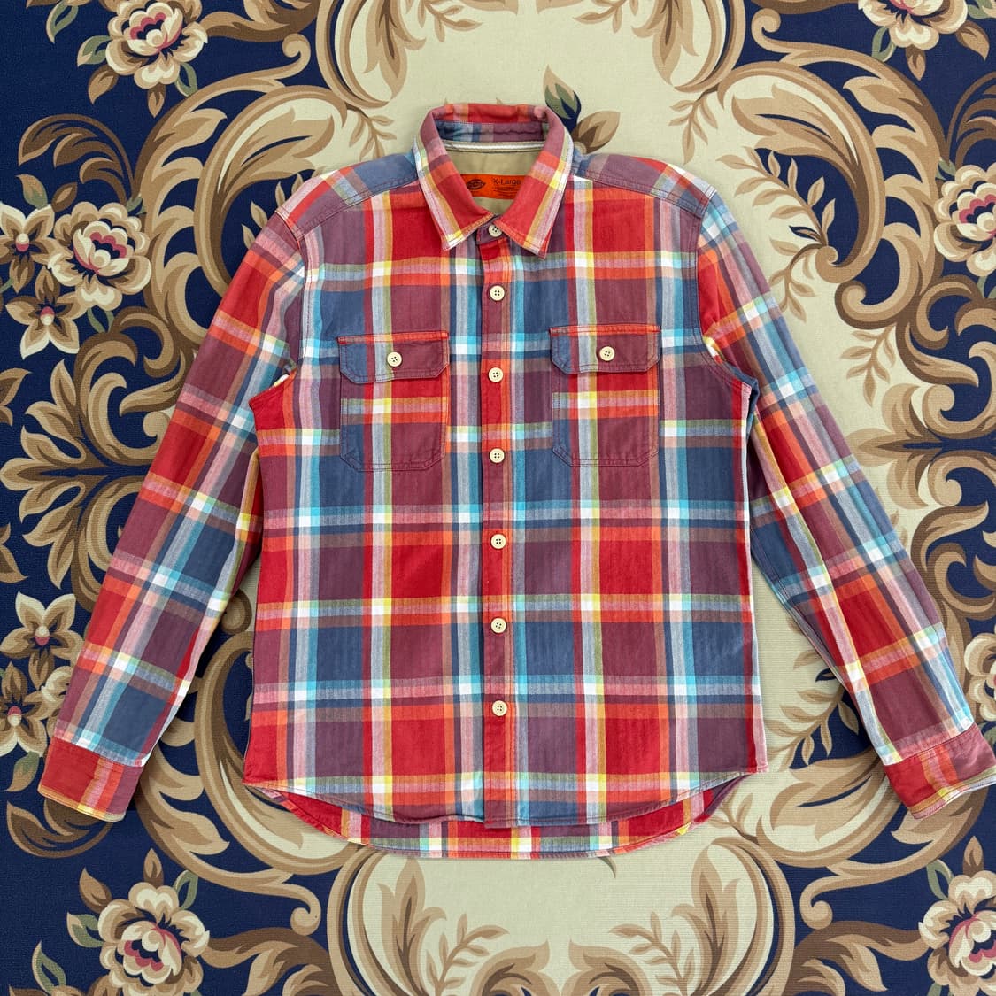 (L)JPN 디키즈 Dickies 워크웨어 투포켓 체크셔츠 상품이미지1