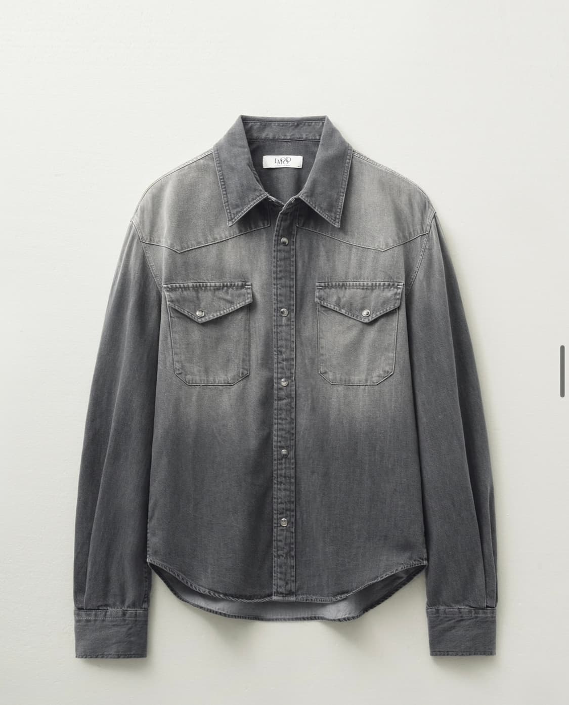 엘무드 테리 데님 셔츠 실버블랙  상품이미지1