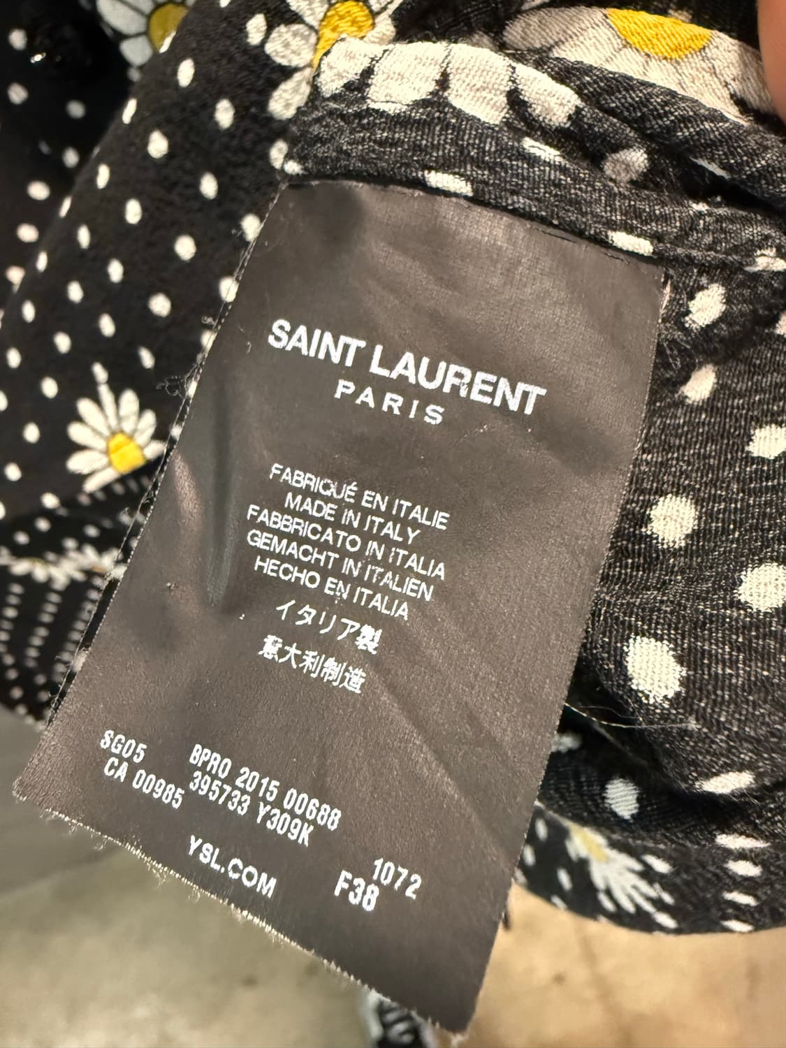 생로랑 SAINT LAURENT 데이지 도트 비스코스 셔츠 블랙 상품이미지6