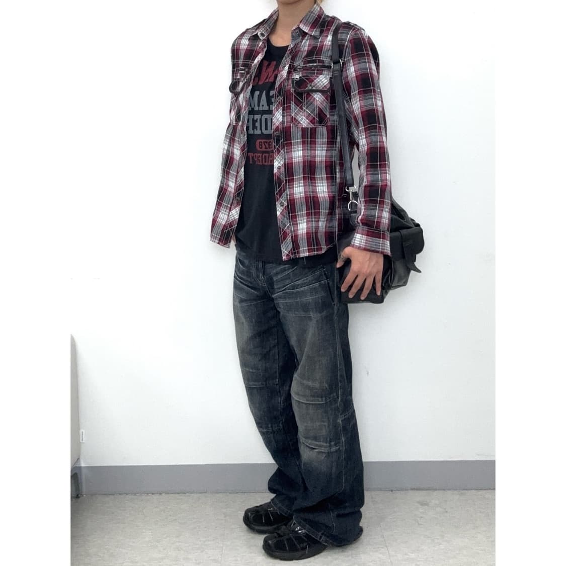 빈티지 락시크 펑크 y2k 체크 셔츠 상품이미지3