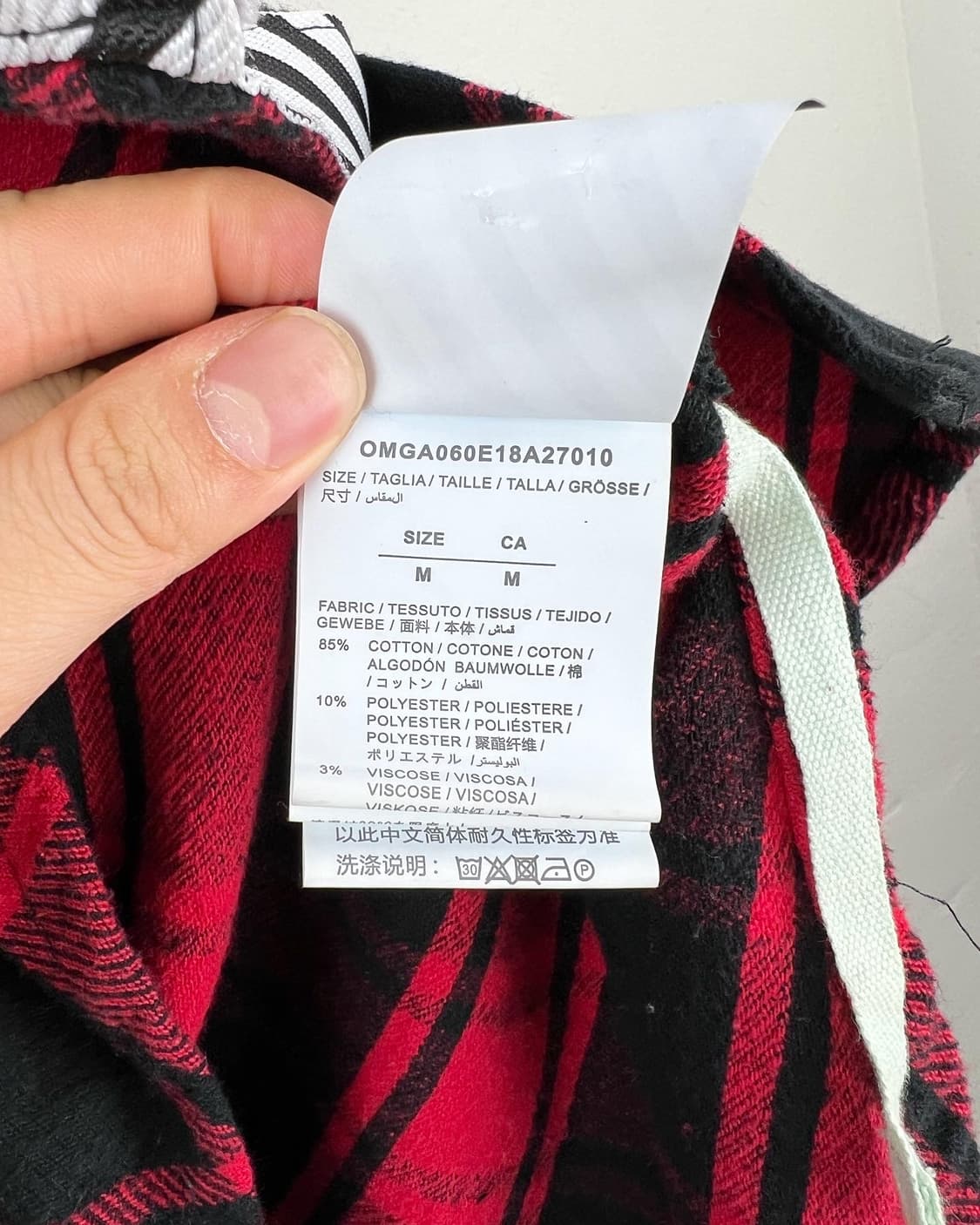 오프화이트 18SS 레드 코튼 혼방 체크 셔츠 상품이미지10