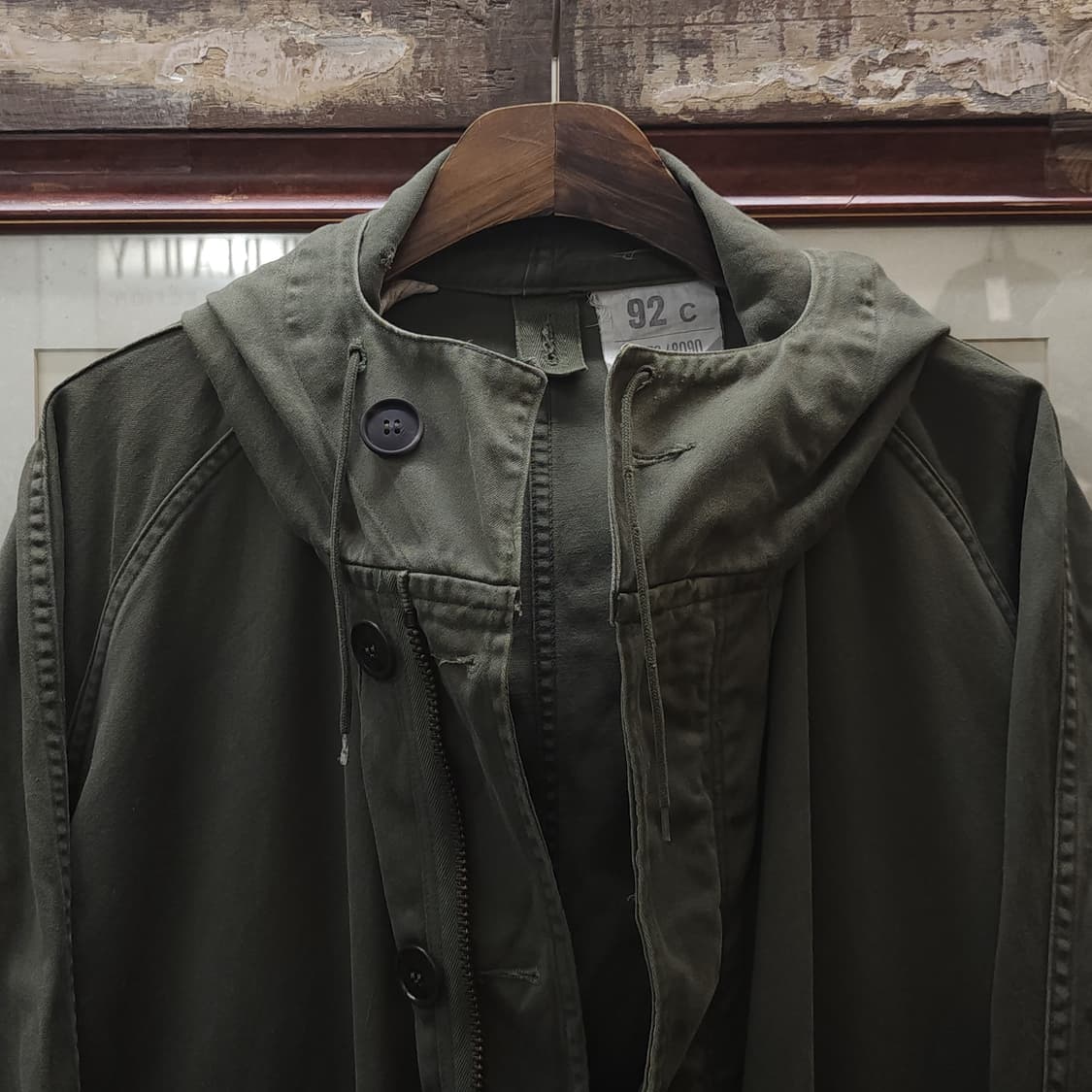 빈티지 프랑스군 m64 밀리터리 모즈파카 올리브 그린 페이딩 92C 상품이미지3