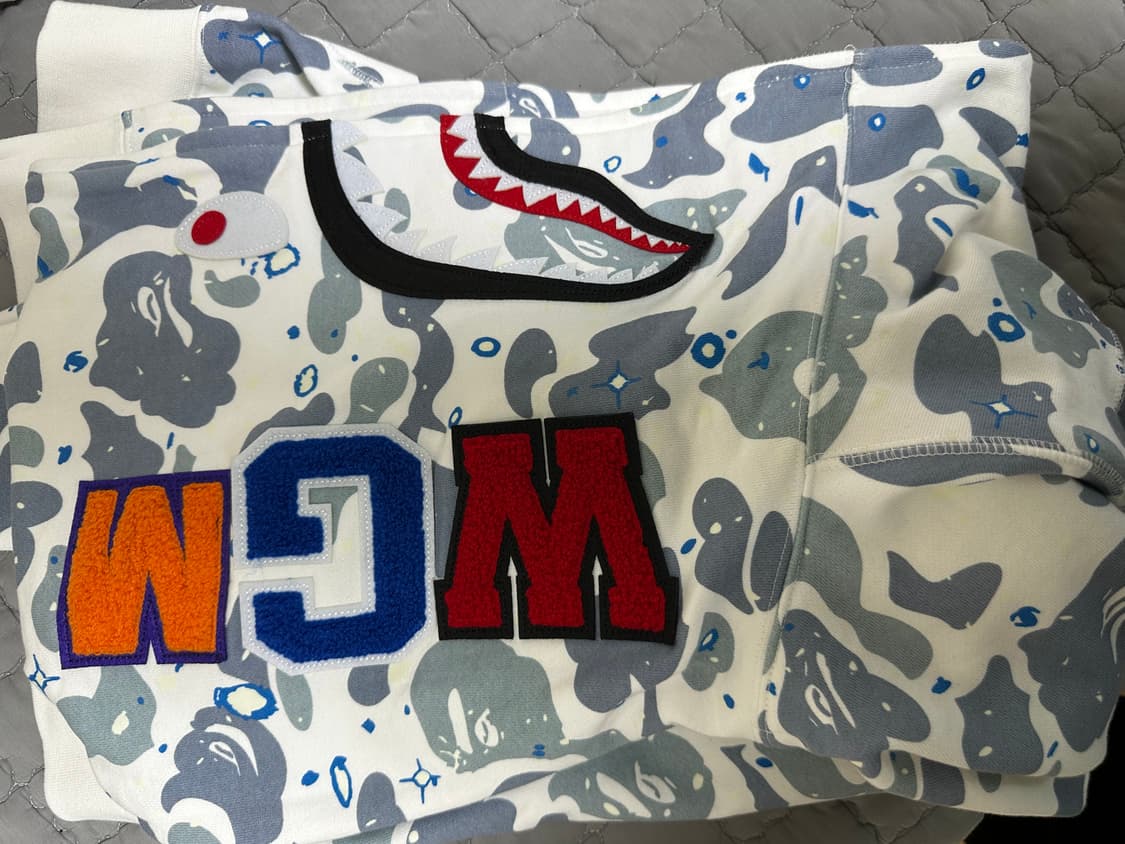 베이프 스페이스 카모 샤크 풀 집 후디 화이트 멀티 상품이미지6