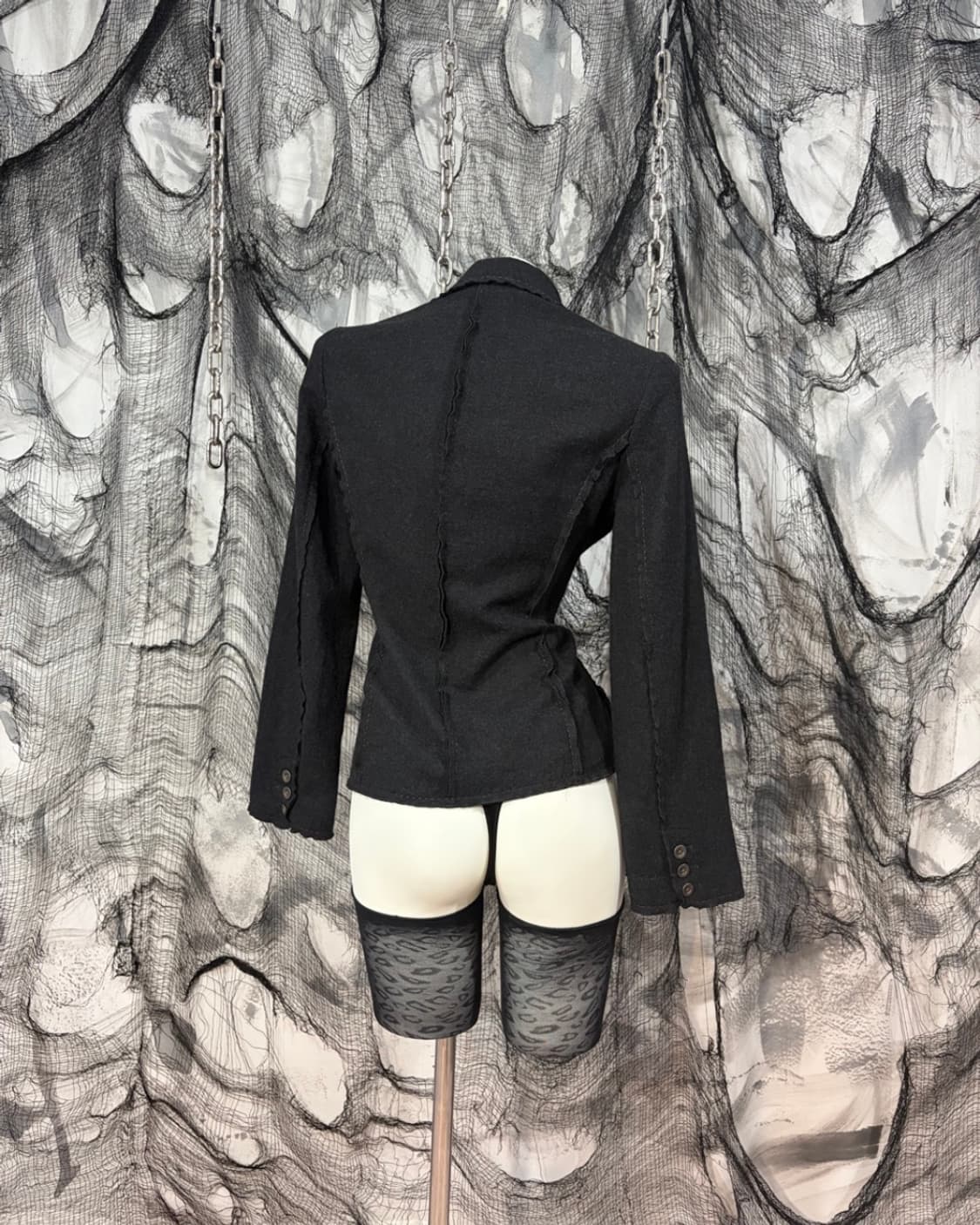 Gothic Grunge detail brooch wool blazer 상품이미지3