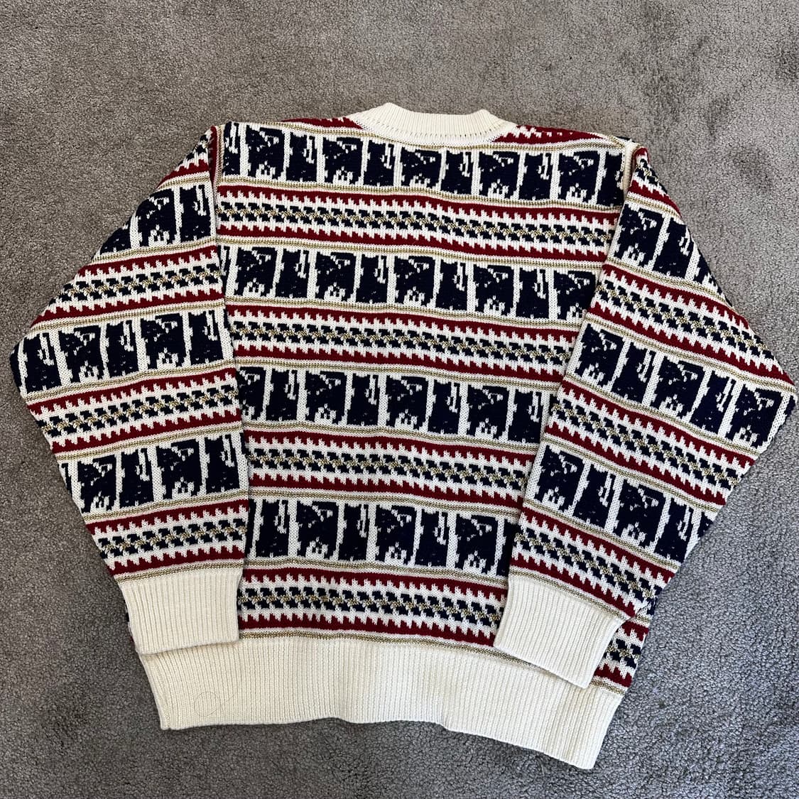 재패니즈빈티지 캣 패턴 울 혼방 가디건M 상품이미지6