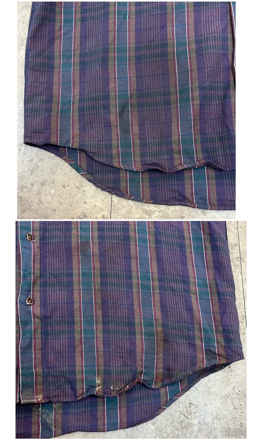 빈티지 울 체크 셔츠 퍼플 L #csz3395 상품이미지6