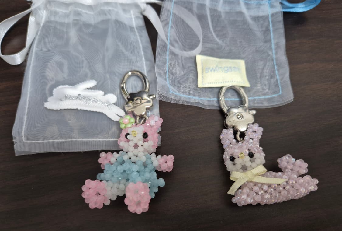 스윙셋 토끼 비즈 키링 상품이미지1