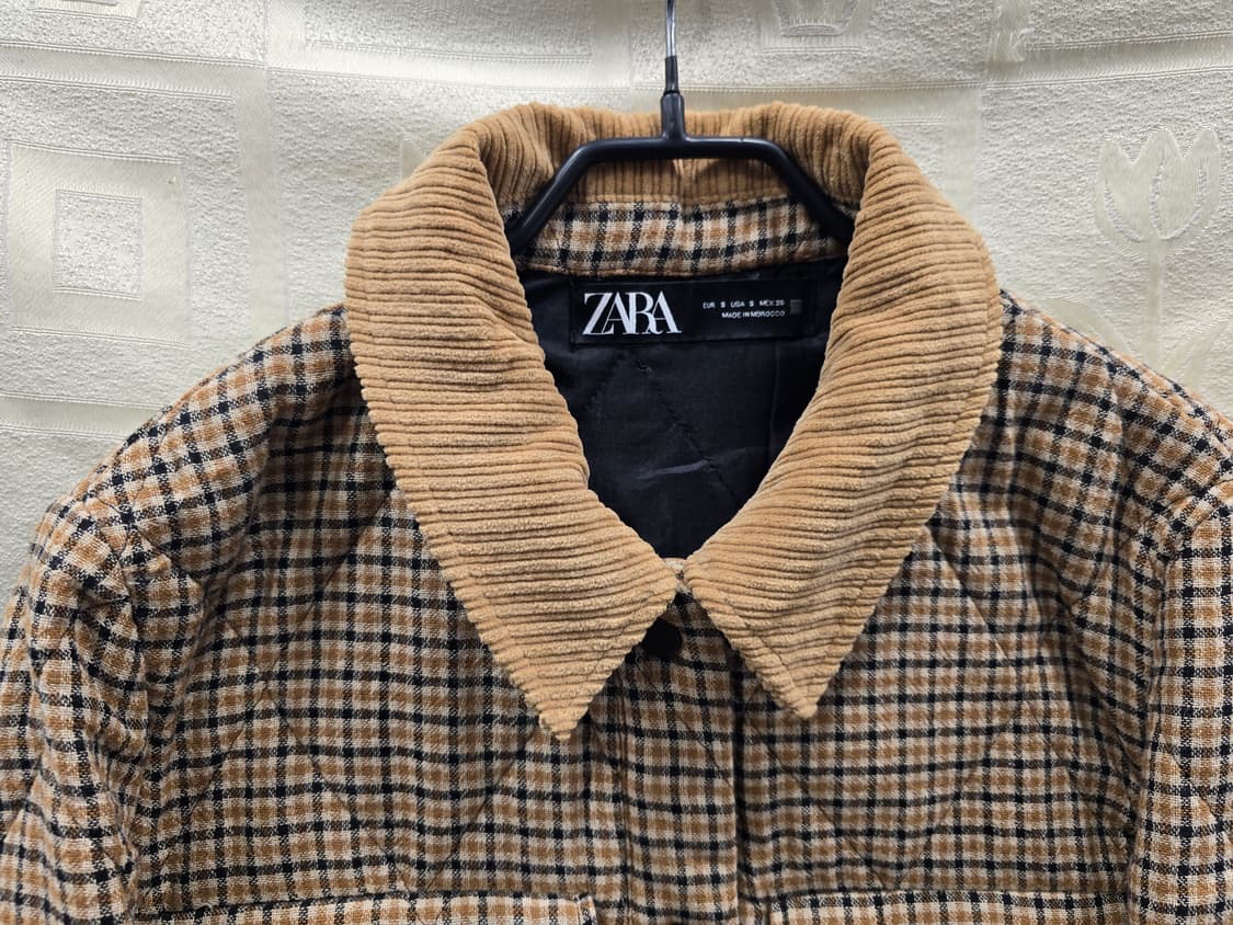 자라 ZARA 퀼팅 체크 자켓 S 상품이미지2