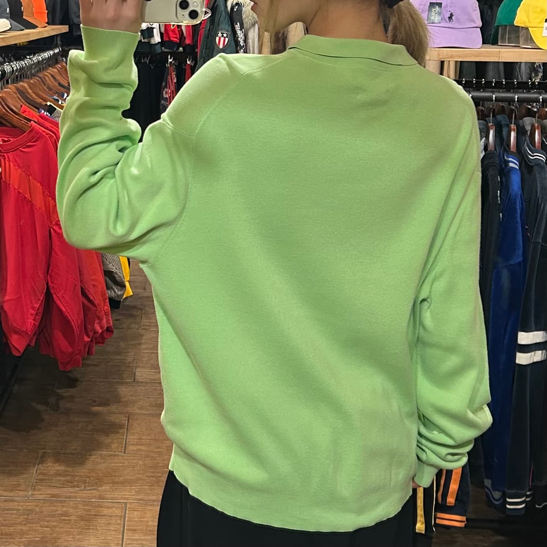 [HI] 폴로 카라 니트 그린 상품이미지5