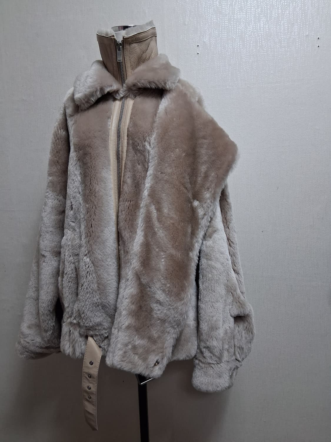 리얼 양털 무스탕 베이지 남성오버핏 100 까지 여성오버핏  상품이미지9