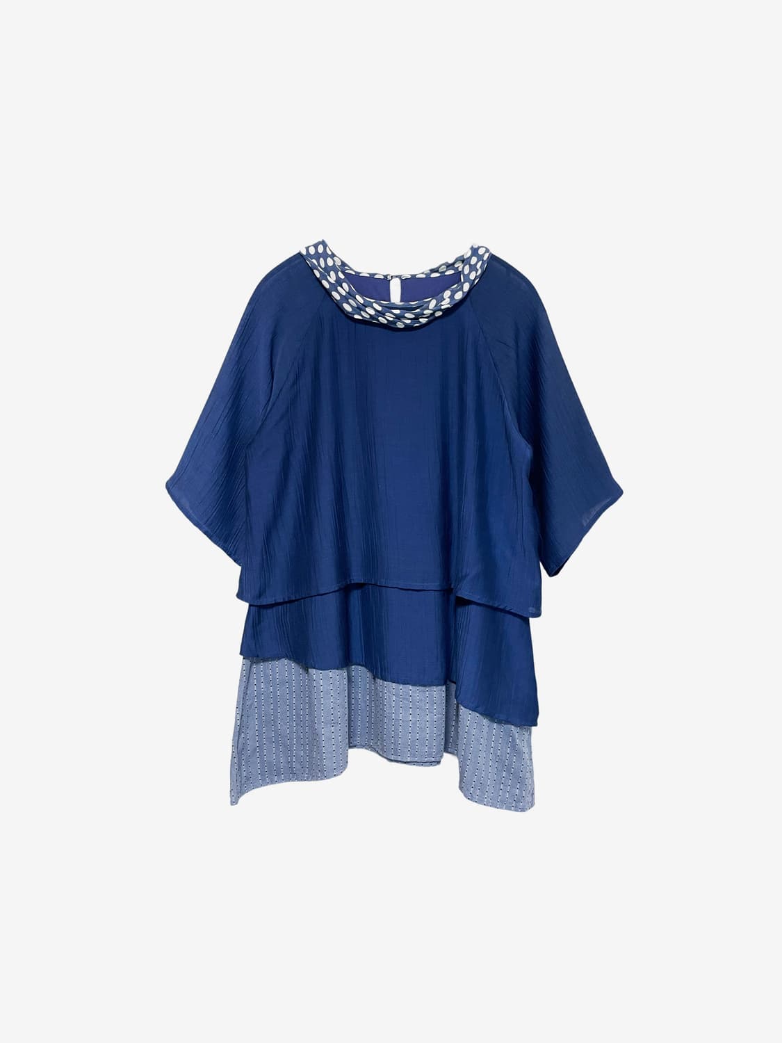 Layered Scarf Point Tshirt - Indigo Blue 상품이미지4
