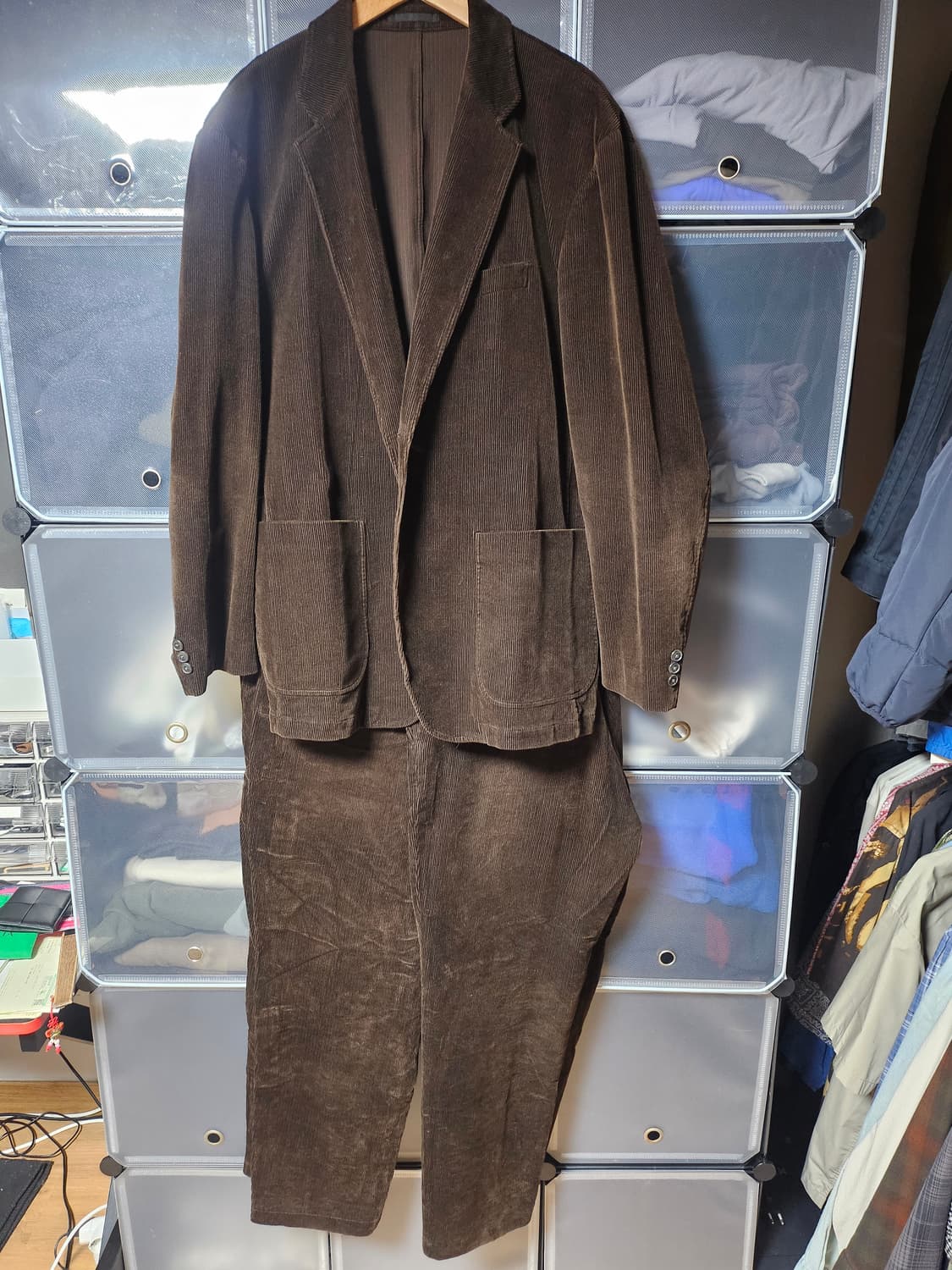 유니클로 코듀로이 셋업 다크브라운 상의 3xl / 하의 XL, L 상품이미지4