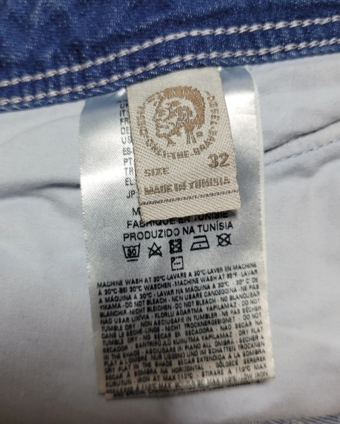 디젤 워싱 진청 바지
 상품이미지5