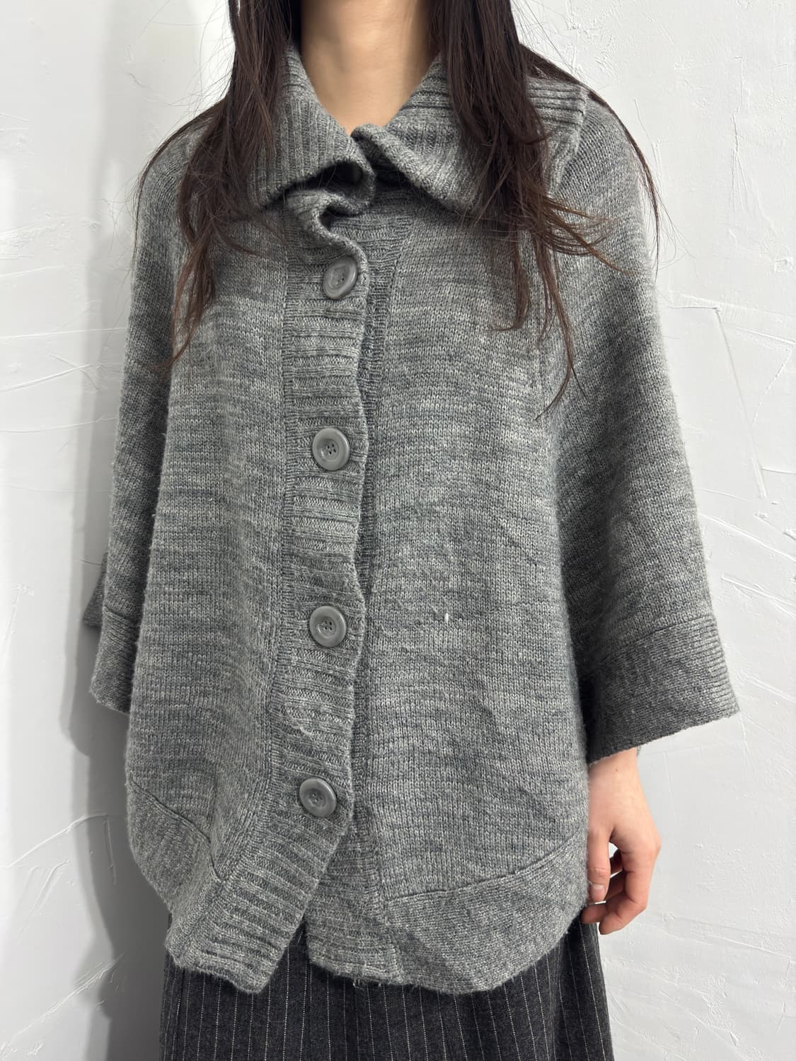 knit button cape 상품이미지4