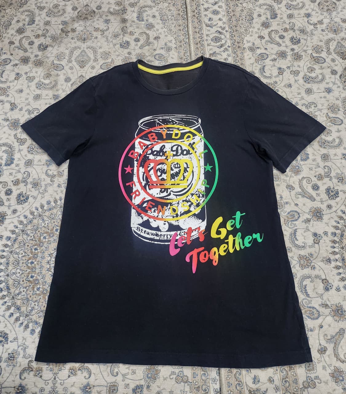 베이비돌 반팔 티셔츠 블랙 프린팅 (55까지) 상품이미지1