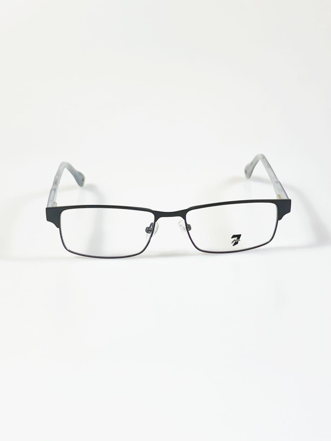 7kam 블랙 메탈 슬림 스퀘어 프레임 빈티지 안경 상품이미지2