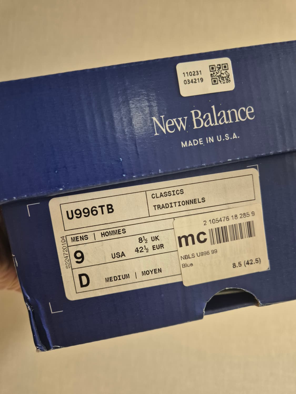 [새상품/270] 뉴발란스 메이드 인 USA 996 네이비 상품이미지6