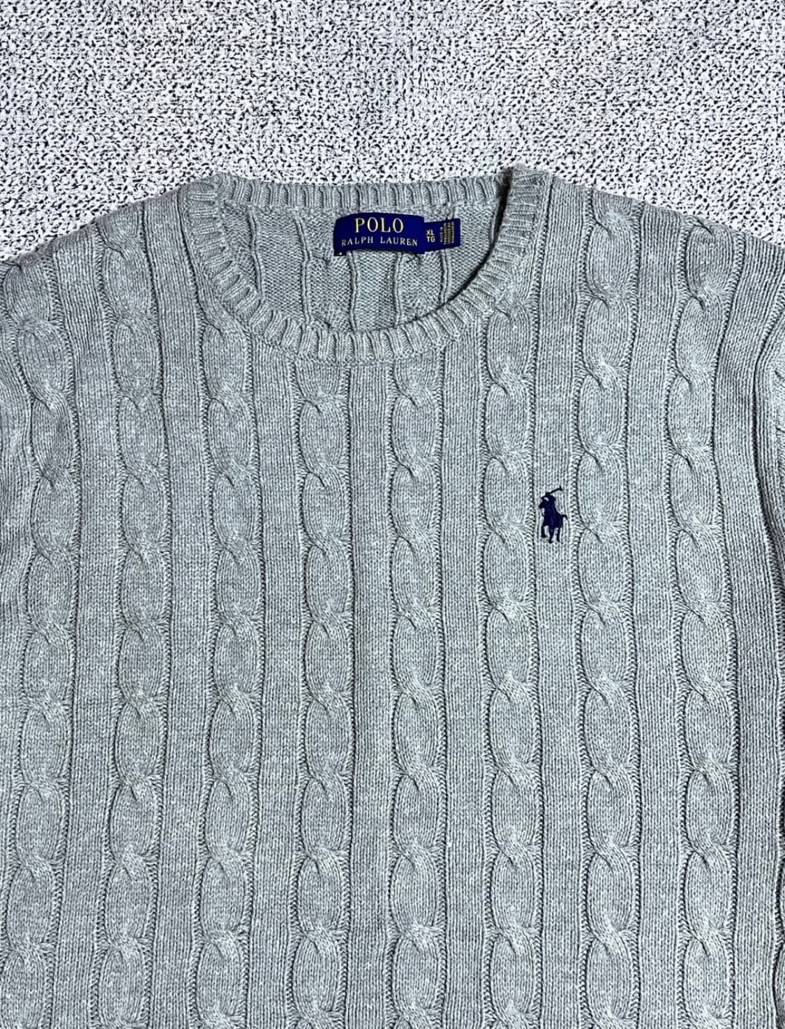 폴로 그레이 꽈배기 니트 상품이미지2