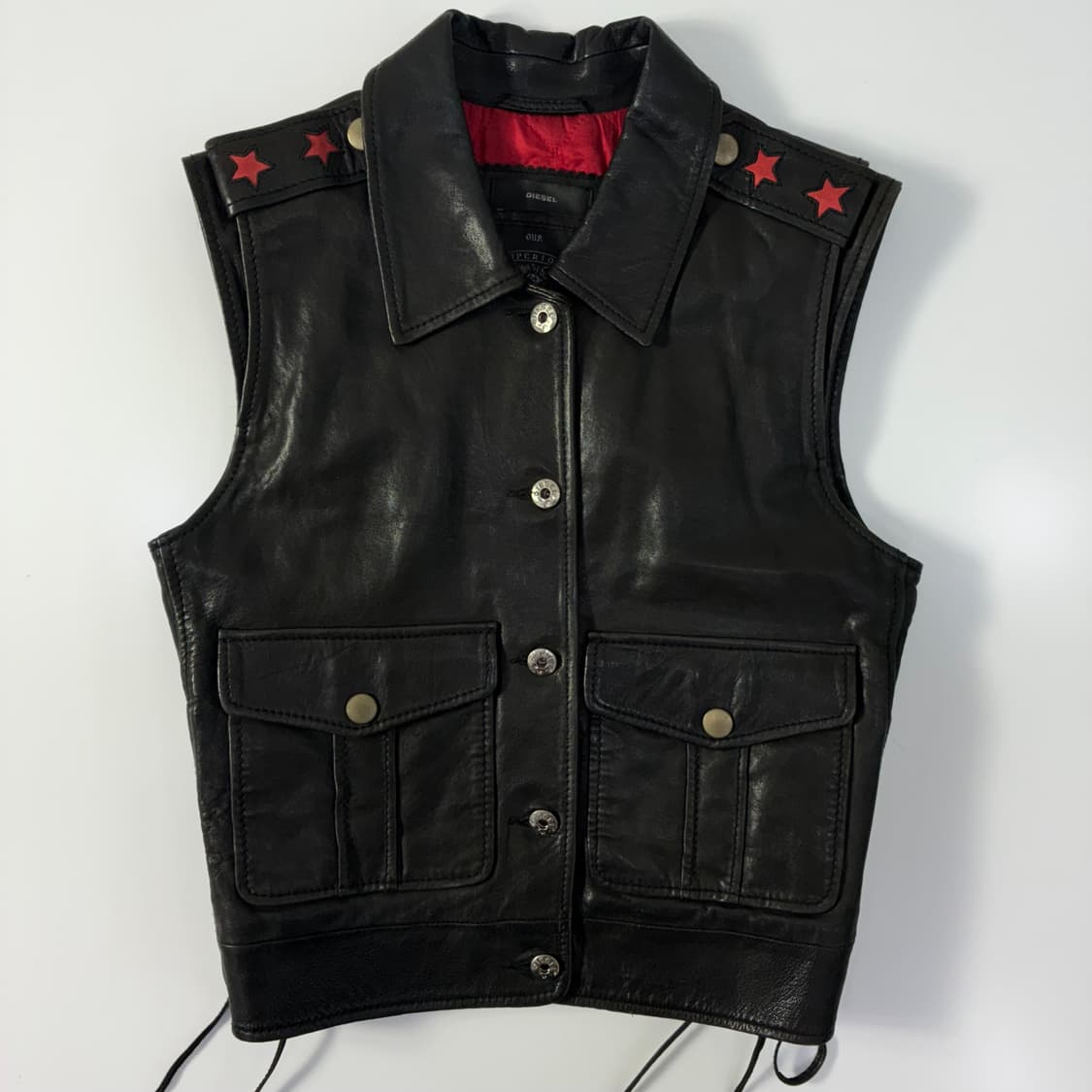 Diesel  디젤 스타 램스킨 레더 베스트   상품이미지1
