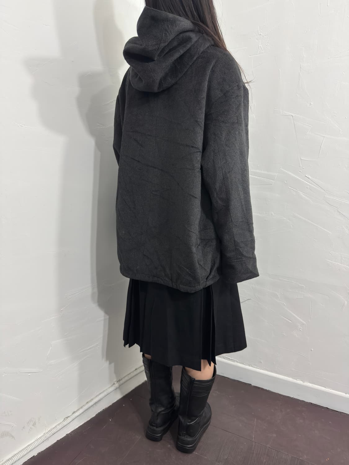 gray button hood jacket 상품이미지8