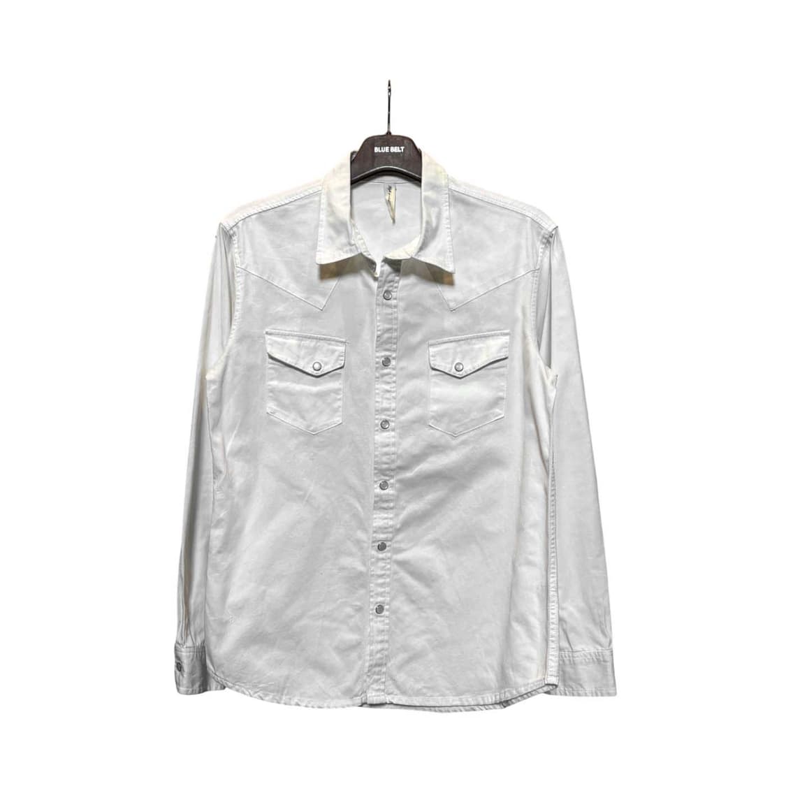 JPN VINTAGE 웨스턴 코튼트윌 버튼셔츠 요크컷 디테일 오프화이트 상품이미지1