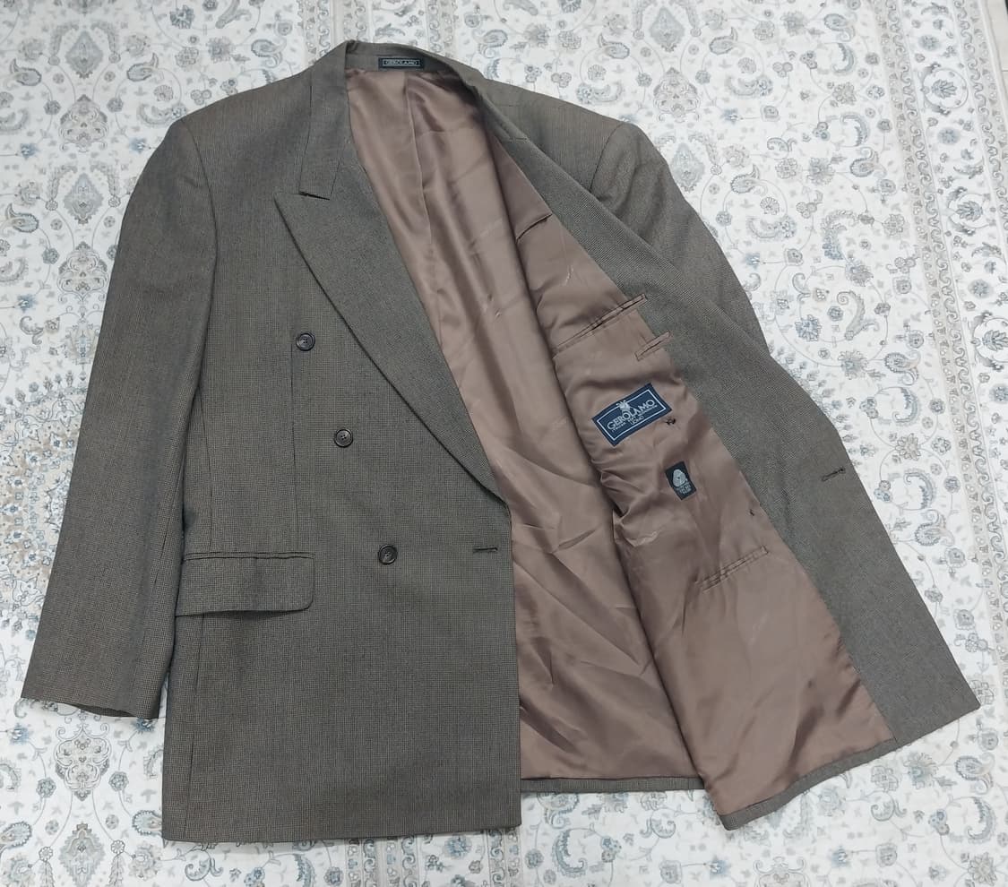 제롤라모 이태리 브라운 더블 버튼 체크 자켓 상품이미지2