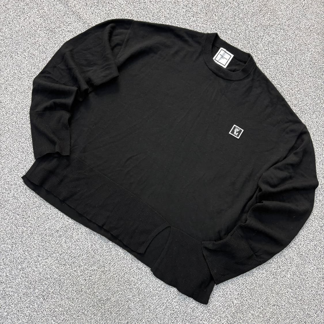 110 우영미 남성 스퀘어라벨 울 니트 0423J 상품이미지1