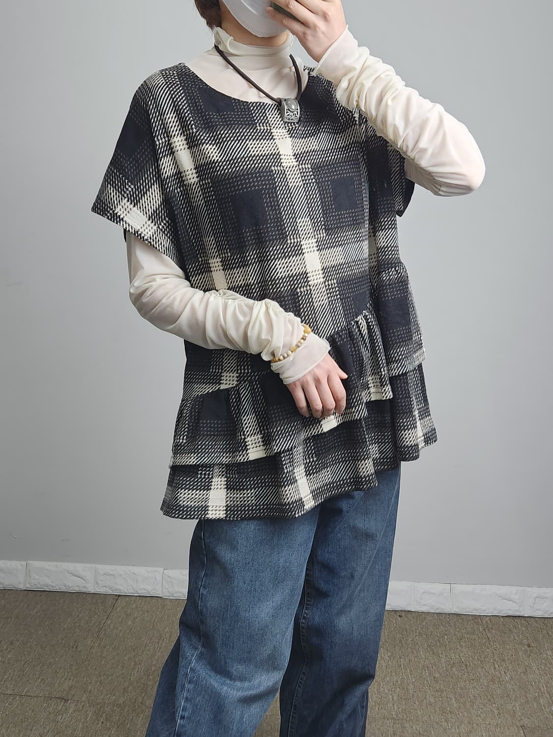 프릴 패턴 탑 상품이미지2