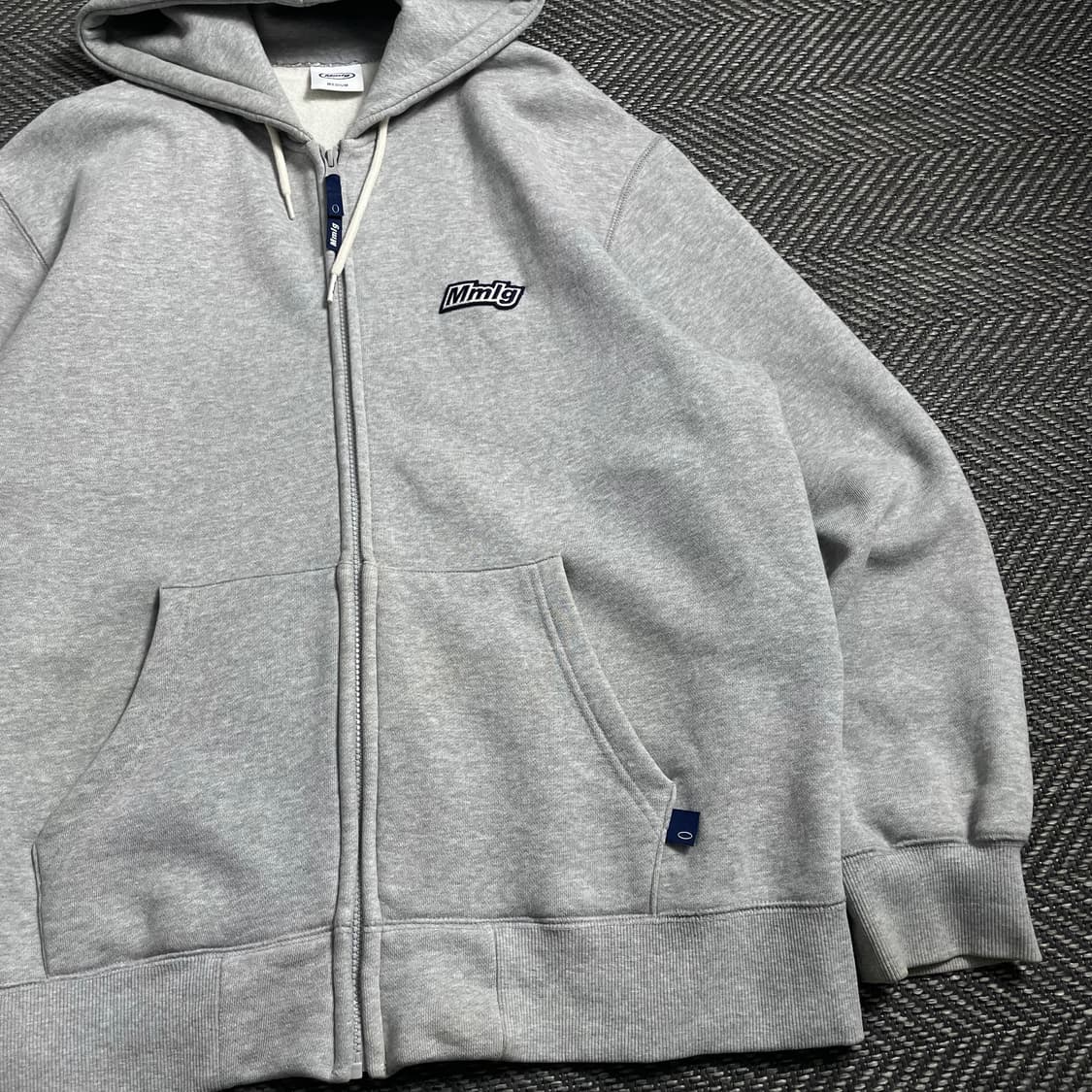 Mmlg 자수로고 박시핏 후드 집업 그레이y 4732 상품이미지4