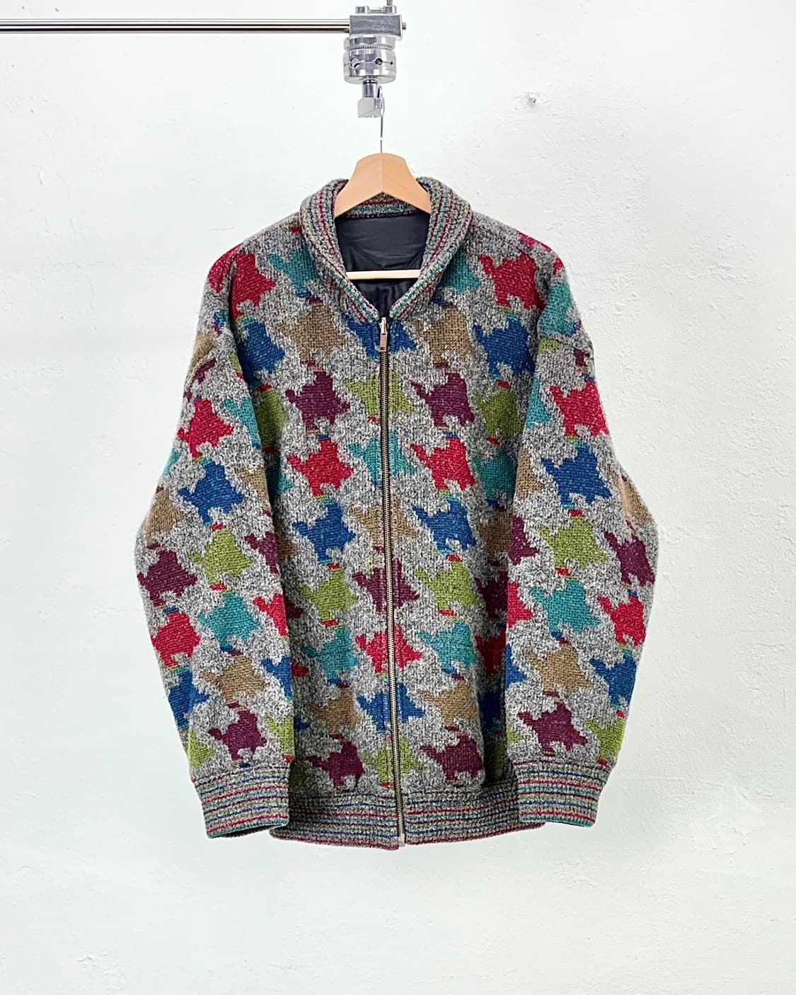 미쏘니 스포츠 멀티 셰브론 리버서블 퀼팅 니트 집업 자켓 상품이미지1