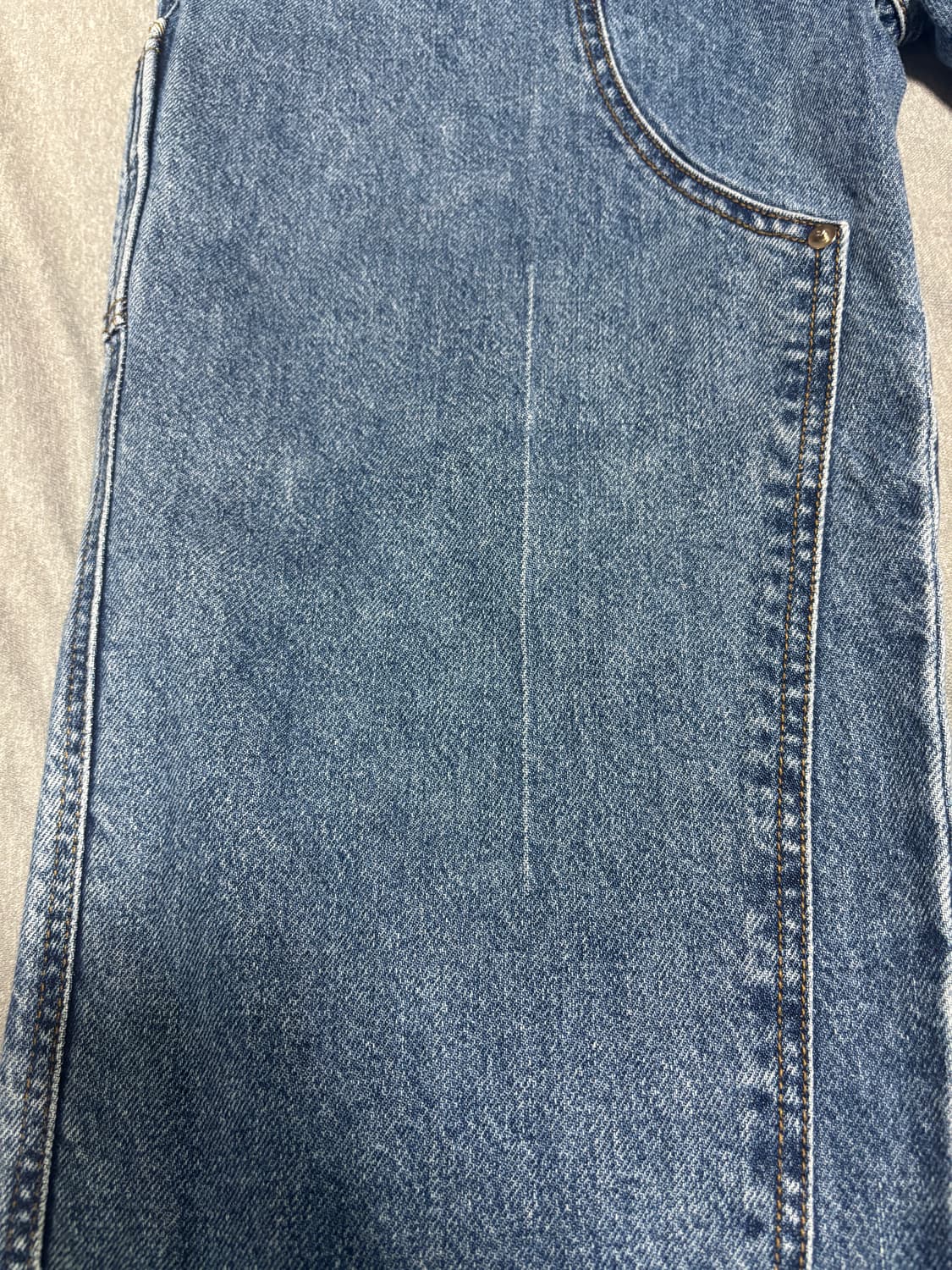 에이카 화이트 더블니 데님 (M) 상품이미지4
