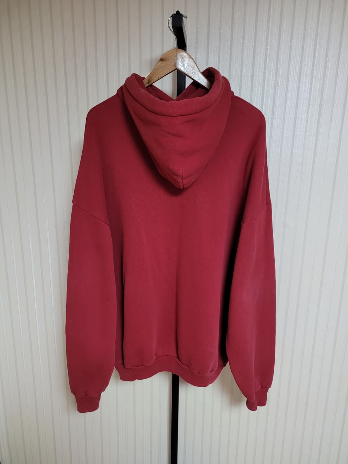 발렌시아가 버건디 월계수 오버핏 후드티셔츠 S #1021 상품이미지4