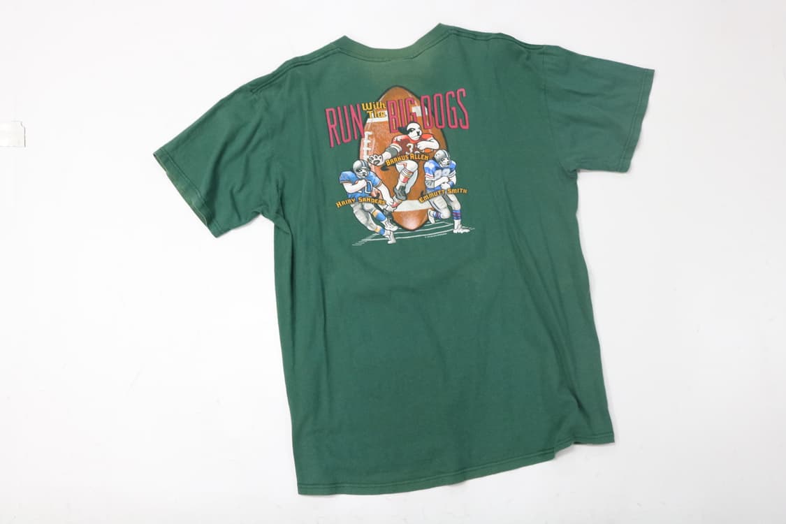 Big Dogs 빅독 90s 빈티지 미식축구 그래픽 그린 반팔 티셔츠 상품이미지3
