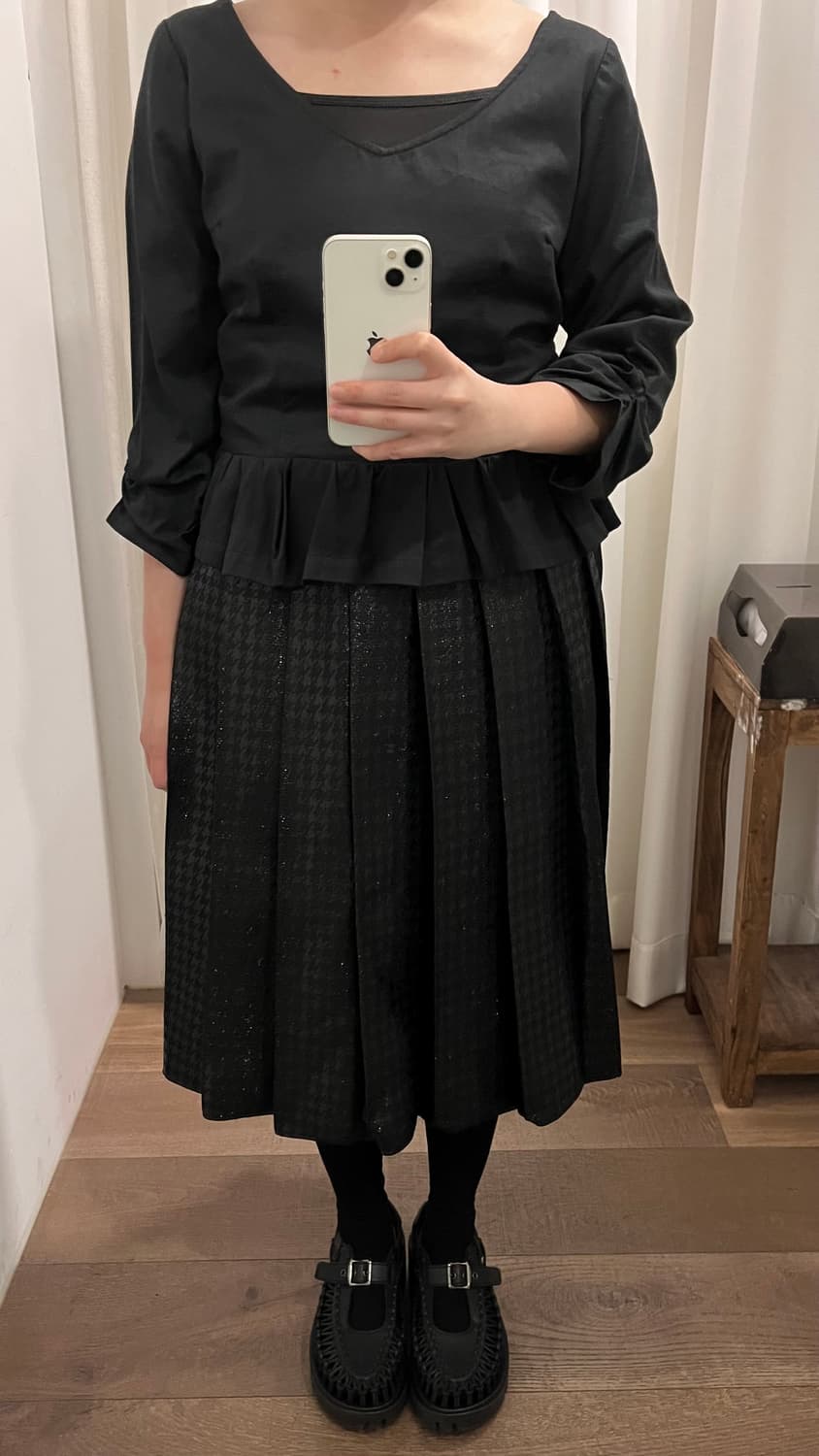 90's Glitter Hound Tooth Pattern Skirt 상품이미지10