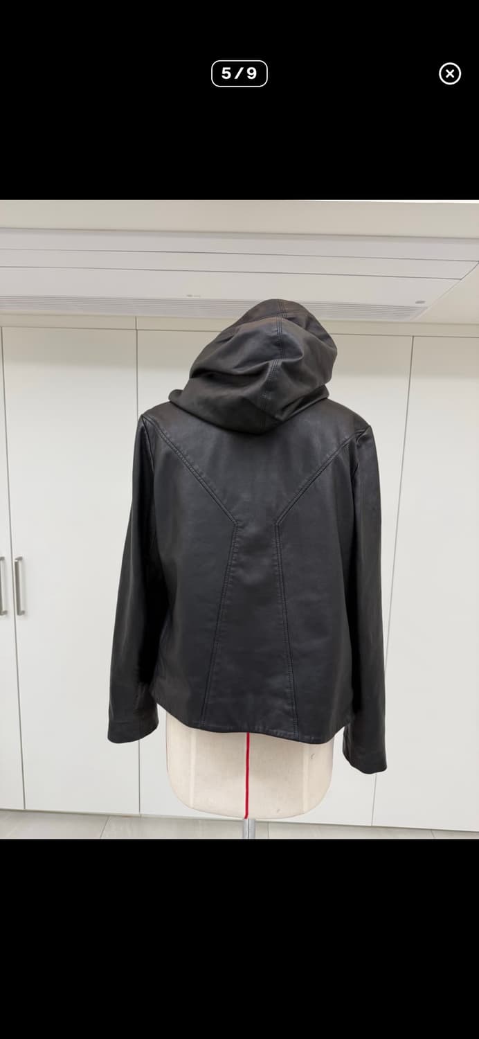 헬무트랭 블랙 양가죽 집업 후드 가죽 자켓 L 상품이미지5