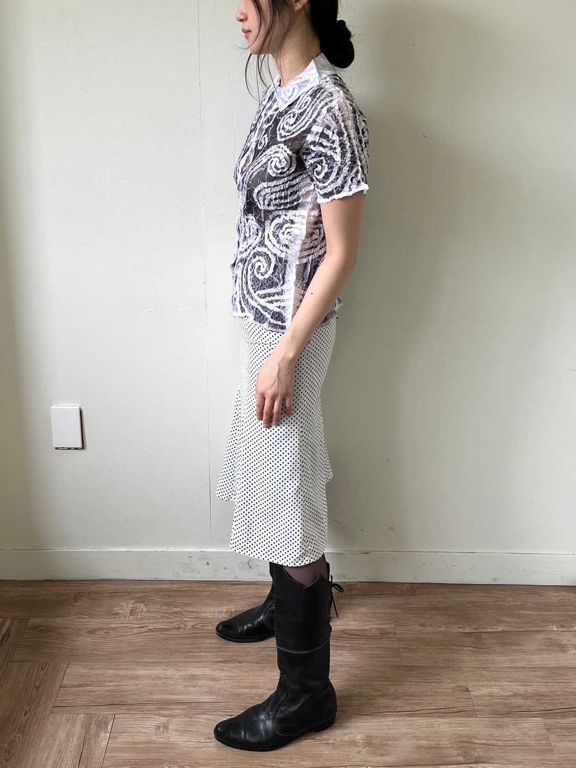 CRACKSTEP 도트 스커트 상품이미지9